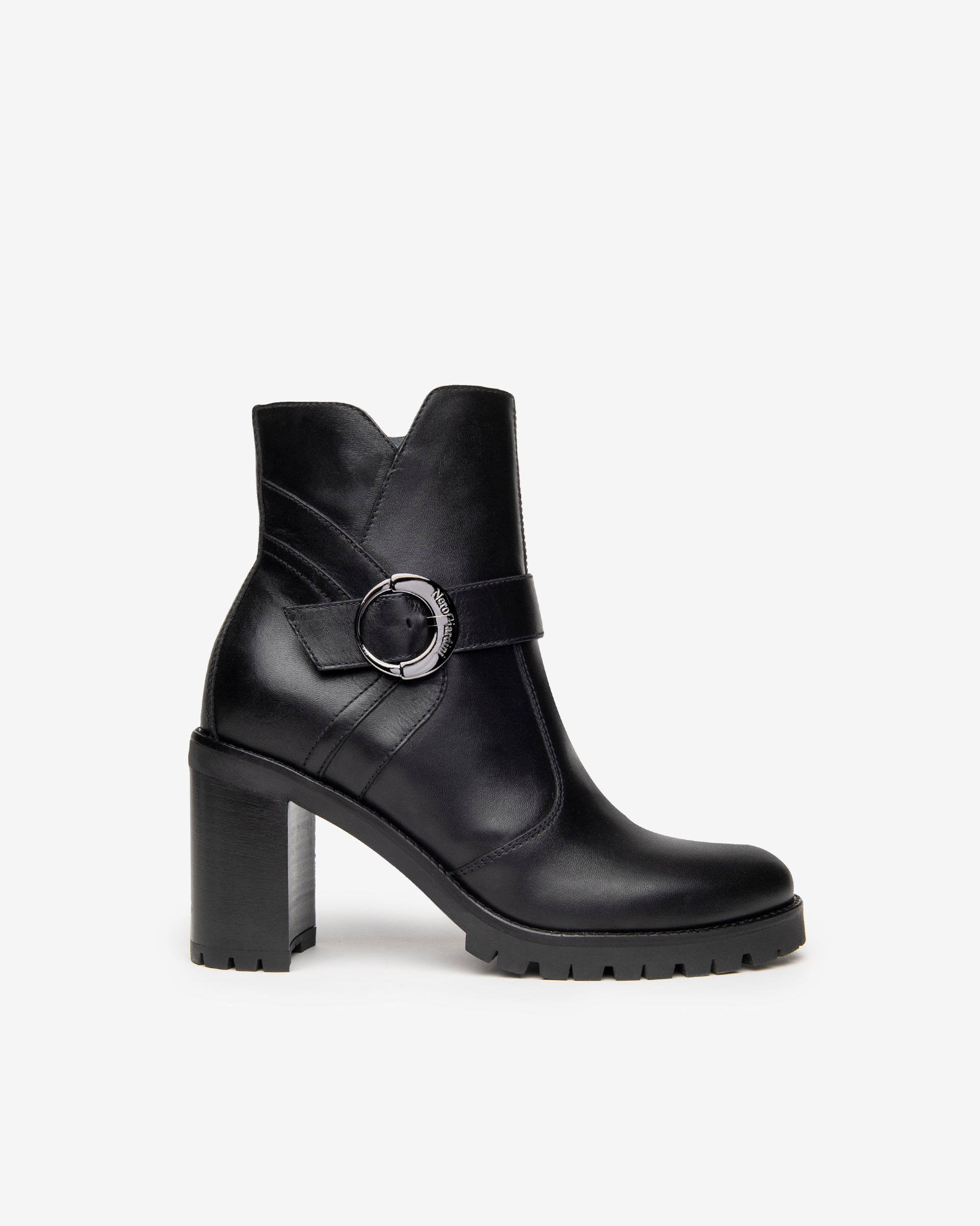 NeroGiardini Bottines Femme Cuir Talon 9 cm Boucle