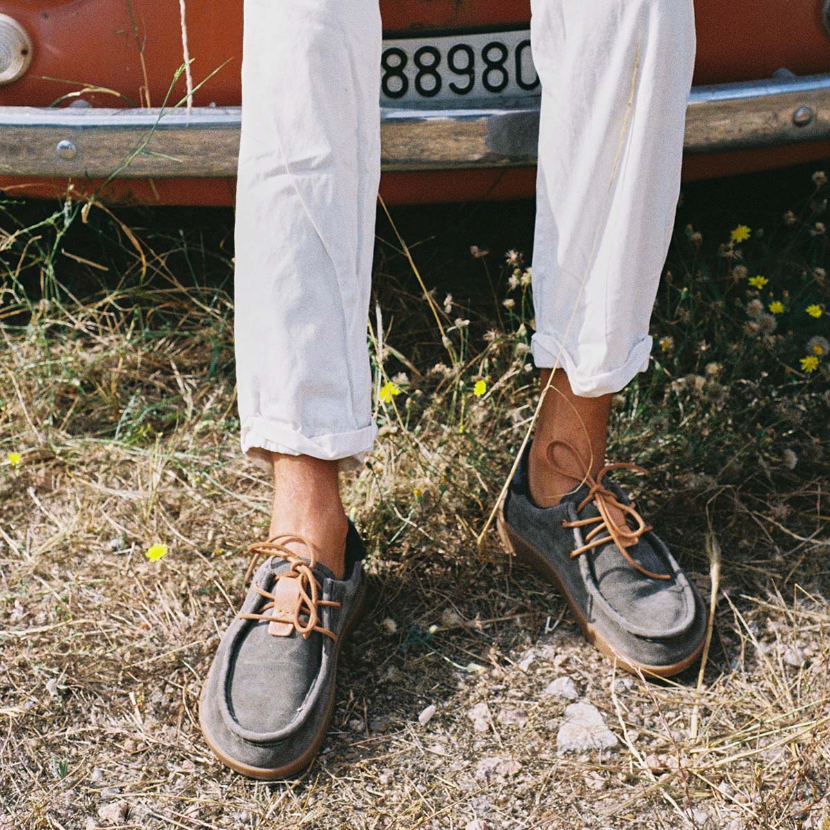 Satorisan Kwahu Winter Suede Baskets Deep Khaki Cuir Doublé