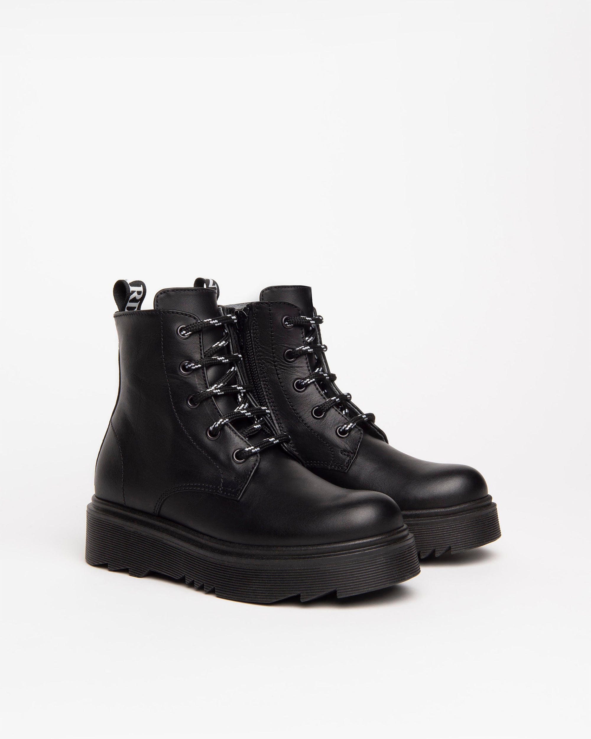 NeroGiardini Bottines Teens Fille Cuir Lacets Plateforme