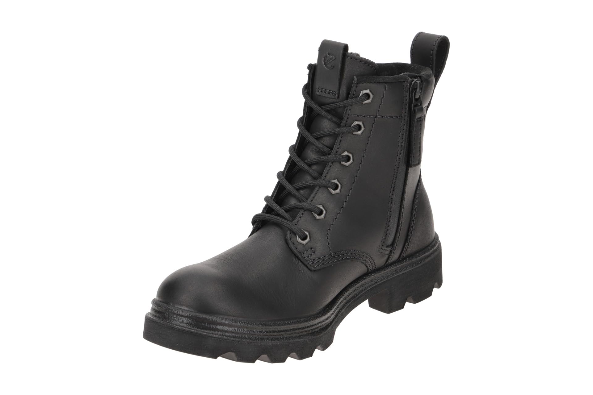 ECCO Grainer Botte Lacets Femme Cuir Zip Imperméable
