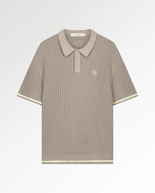 Filling Pieces Knit Polo Boucle polo maille blanc Pure