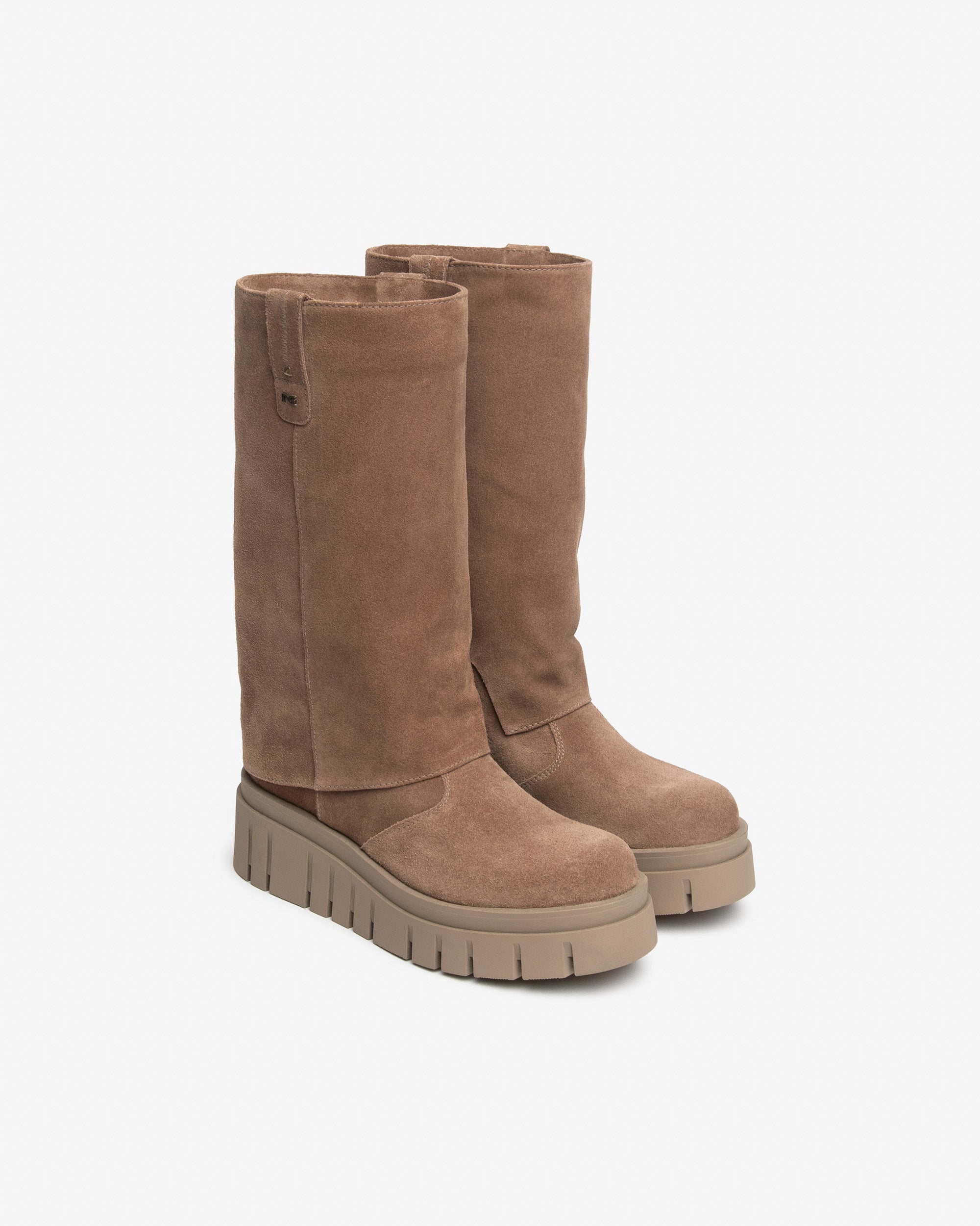 NeroGiardini Bottes Femme Daim Plateforme 55 mm Zip