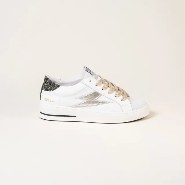 SMR Maya E479 Baskets Blanc Champagne Cuir
