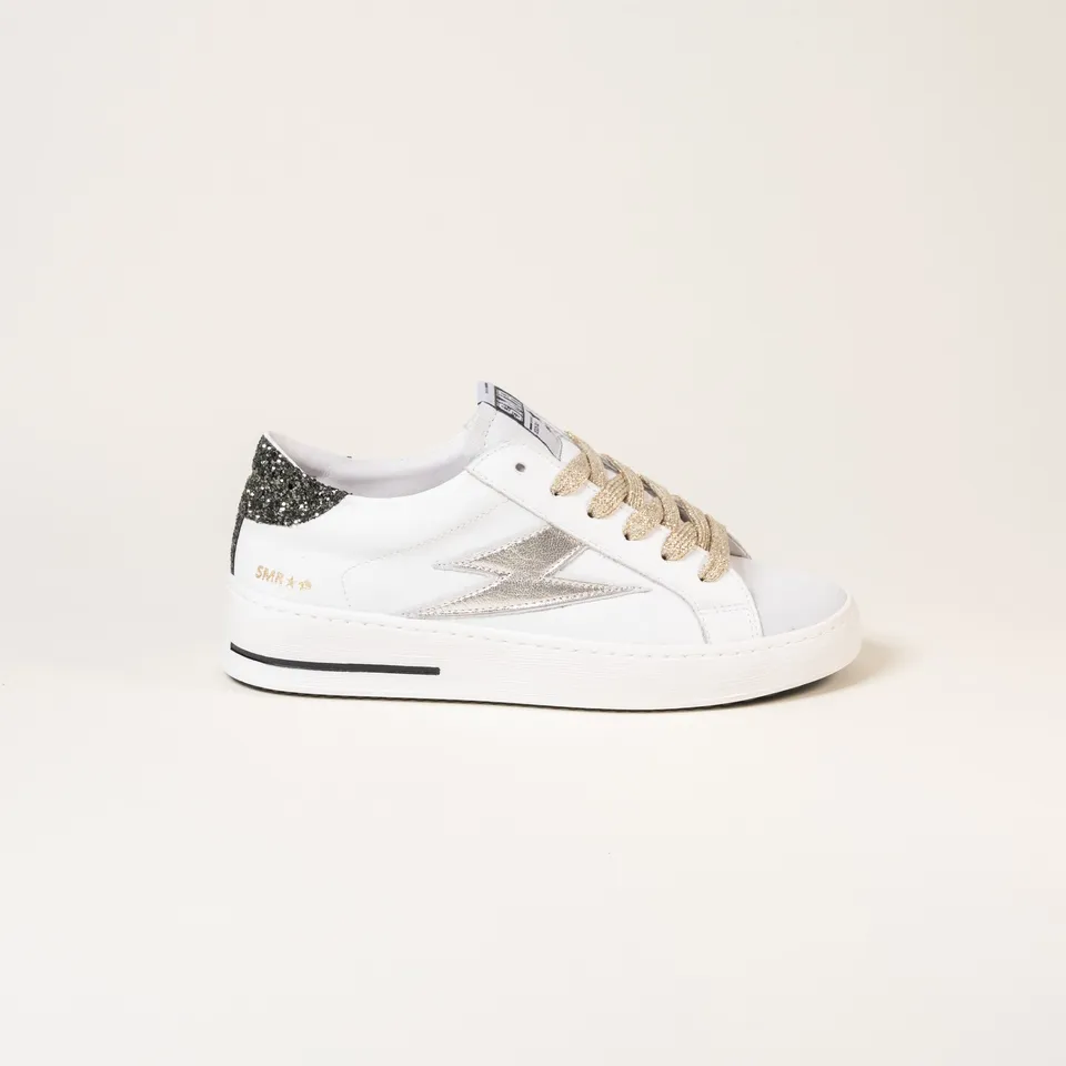 SMR Maya E479 Baskets Blanc Champagne Cuir