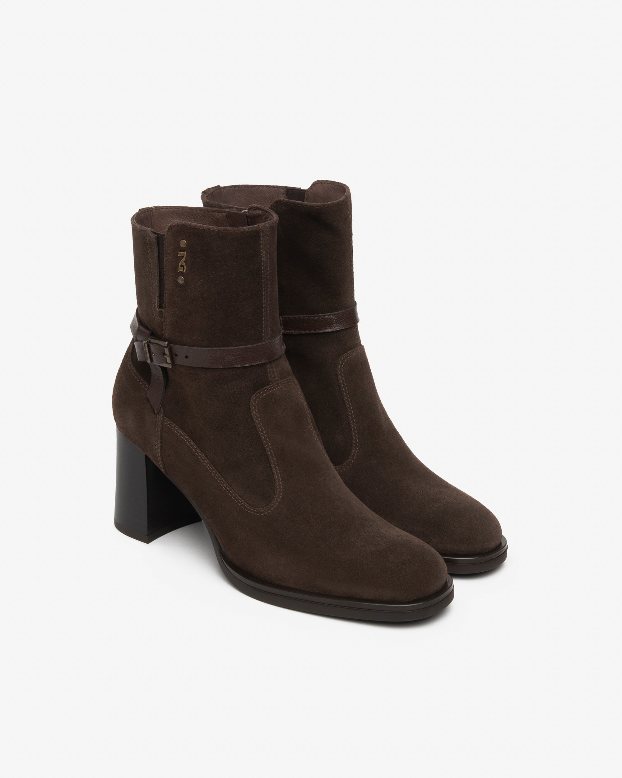 Nerogiardini Bottines Femme Cuir Velours Daim Talon 75 mm