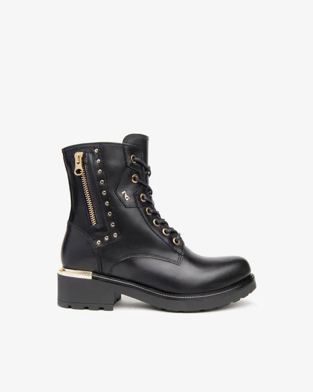 NeroGiardini Bottines Femme Cuir Lacets Talon 4cm