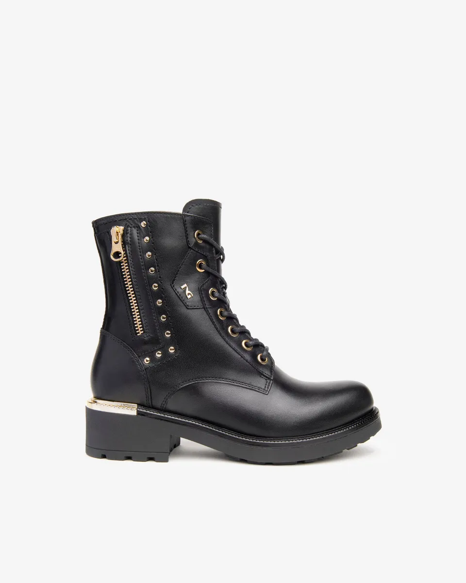 NeroGiardini Bottines Femme Cuir Lacets Talon 4cm