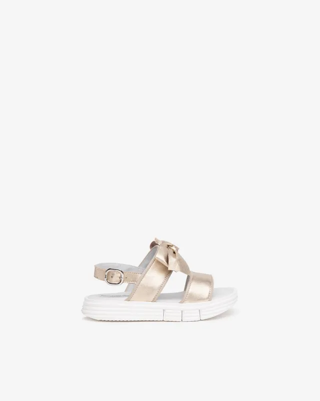 NeroGiardini Sandales Fille Cuir Lamé Nœud Boucle