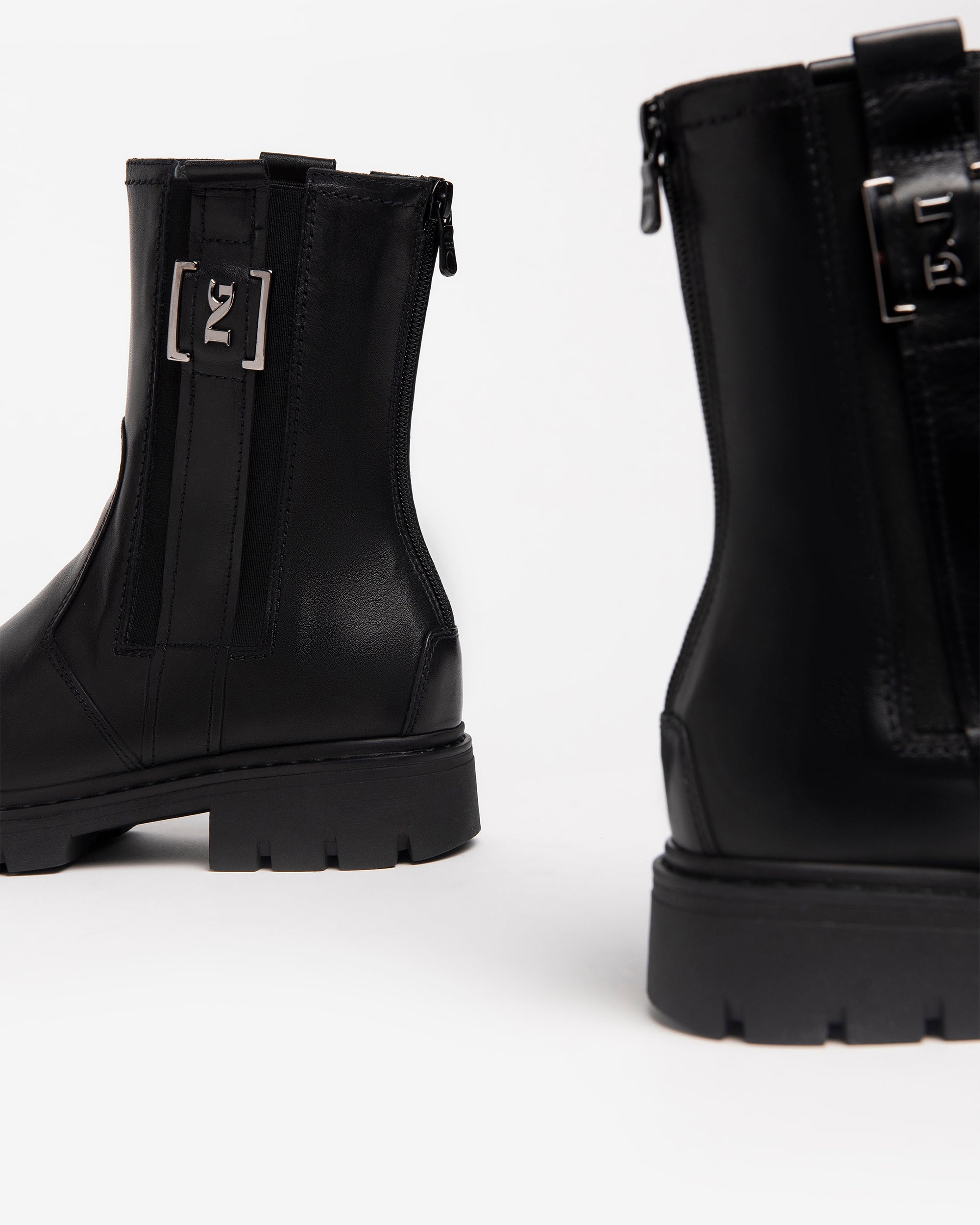 NeroGiardini Bottines Femme Cuir Combat Boots Hiver