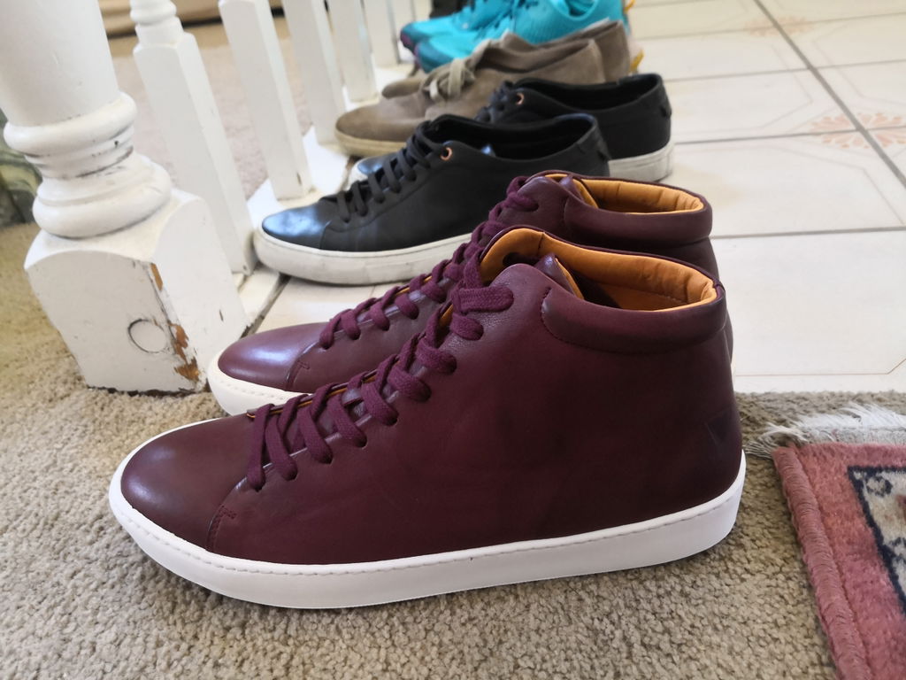 JAK Royal Hi sneakers cuir bordeaux semelle gomme