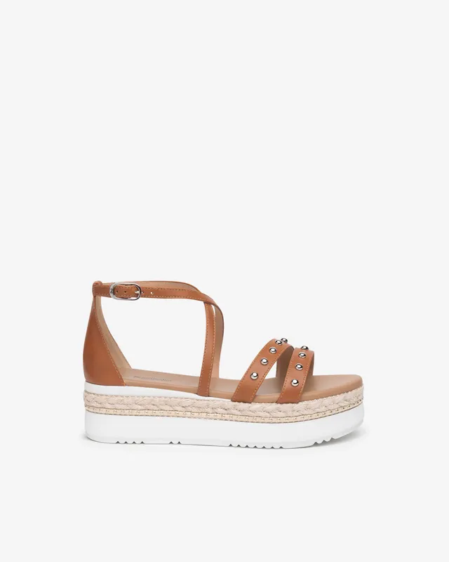 NeroGiardini Sandales Femme Cuir Plateforme 5cm Clous