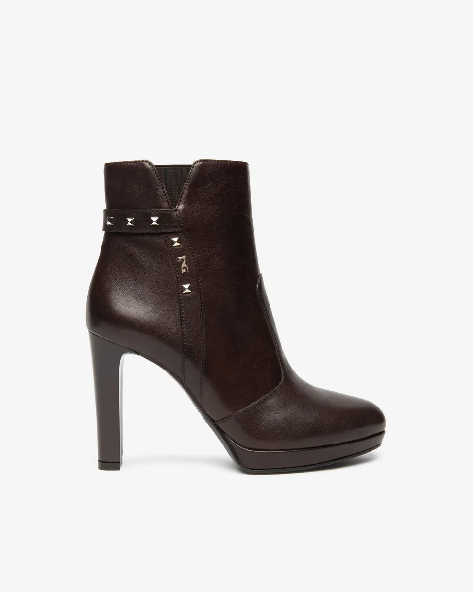 NeroGiardini Bottines Femme Cuir Talon Bloc 100 mm