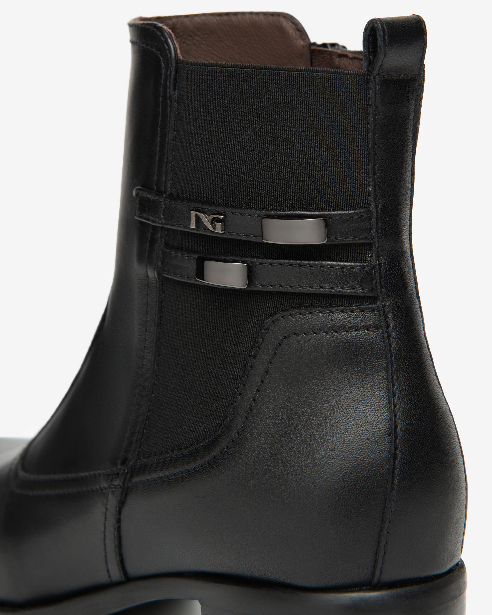 NeroGiardini Bottines Femme Cuir Tissu Talon 40mm