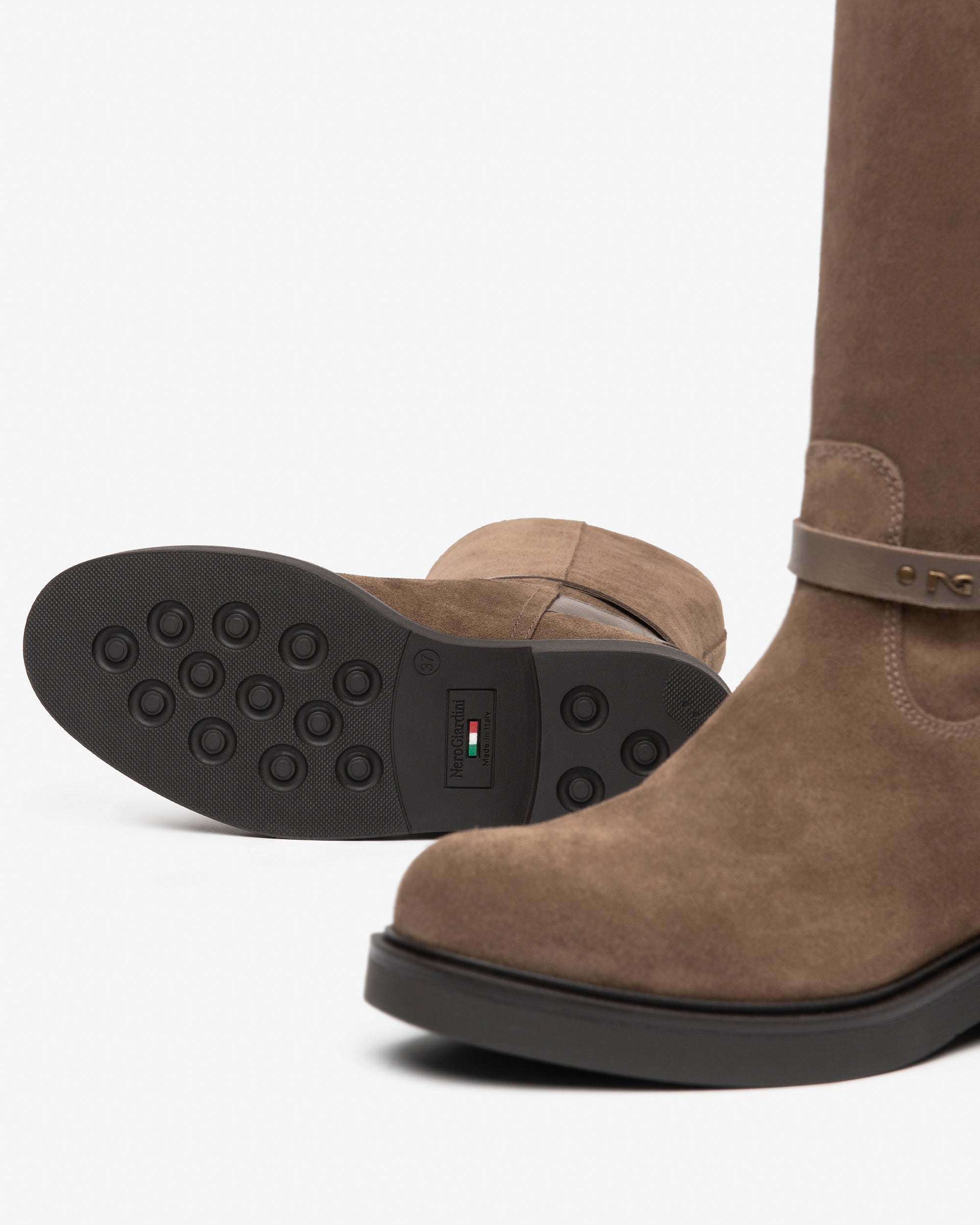 NeroGiardini Bottes Femme Cuir Velours Daim Talon 35 mm
