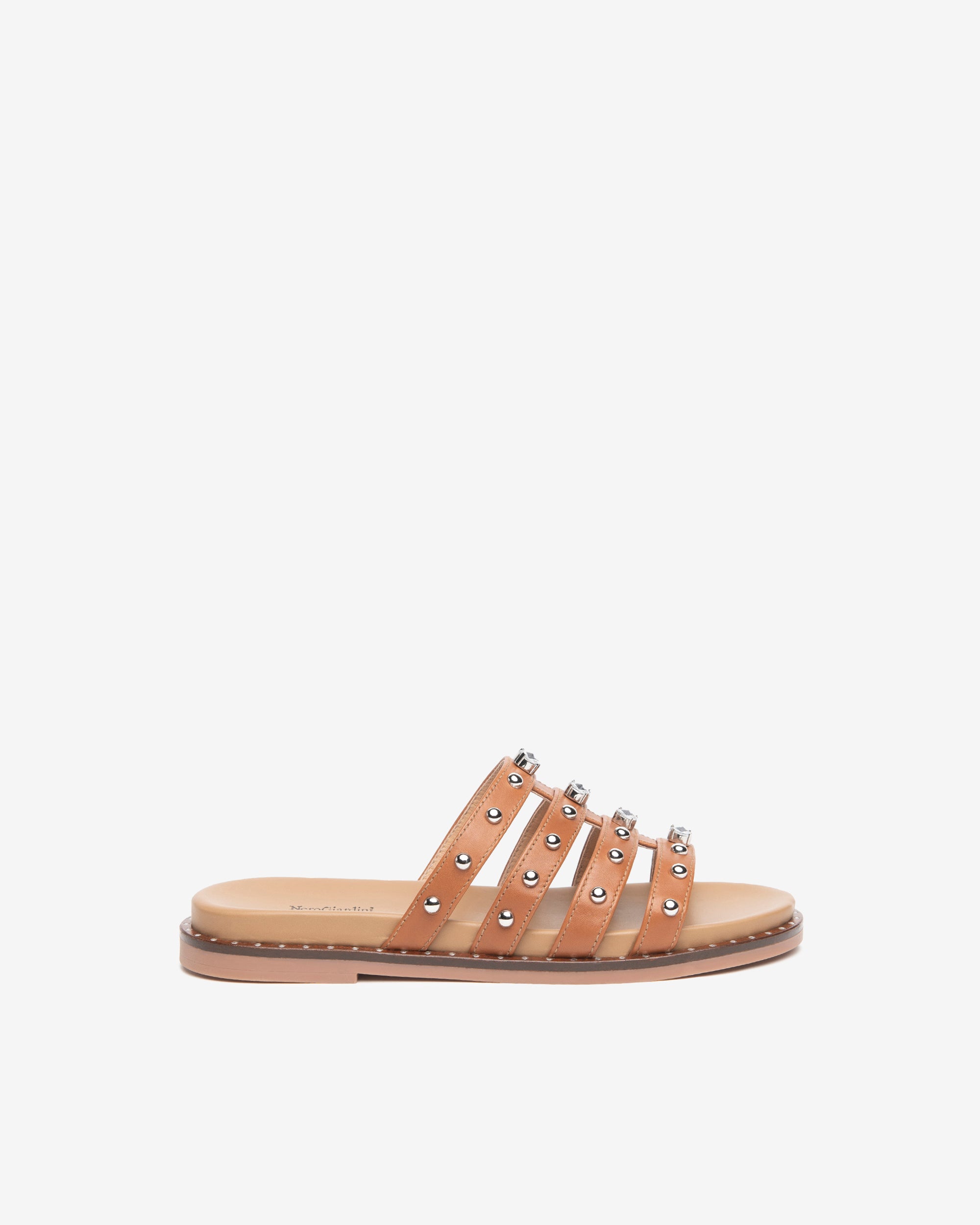 NeroGiardini Mules Femme Cuir Strass Plates