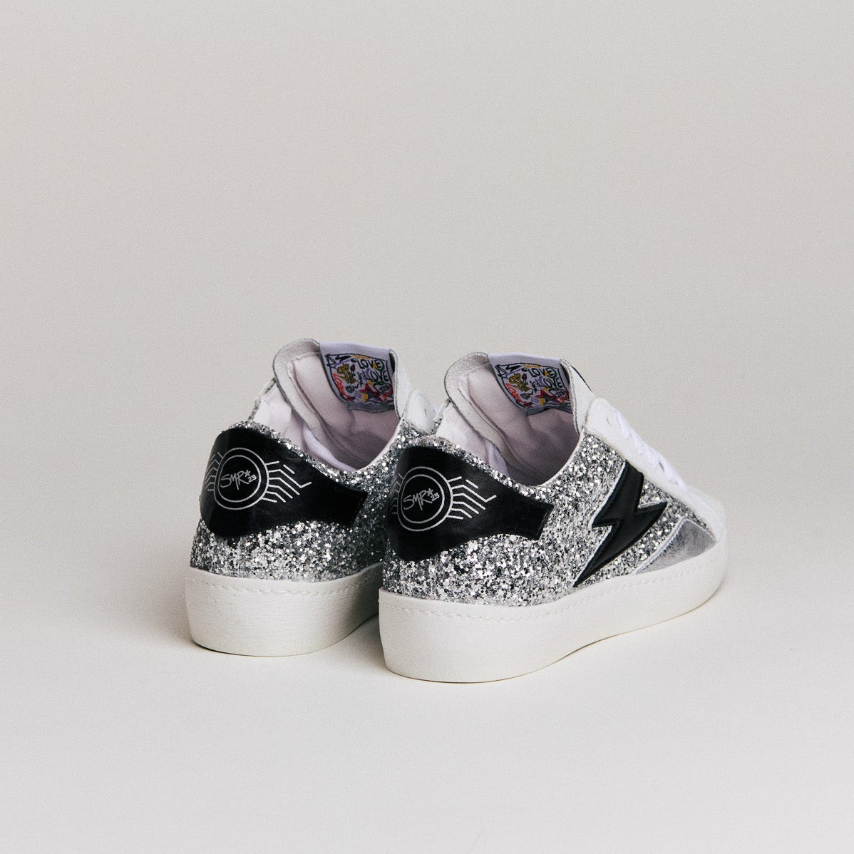 SMR Semerdjian Larry D588 Sneakers Glitter Argent Noir