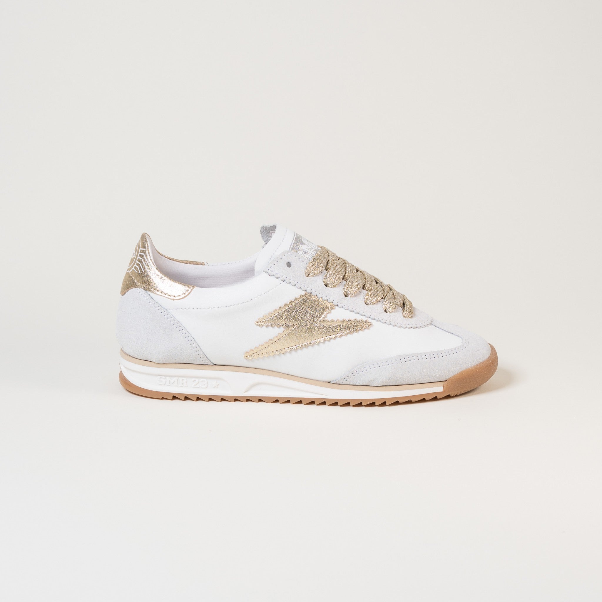 SMR Joyce E314 Baskets Blanc Or Cuir
