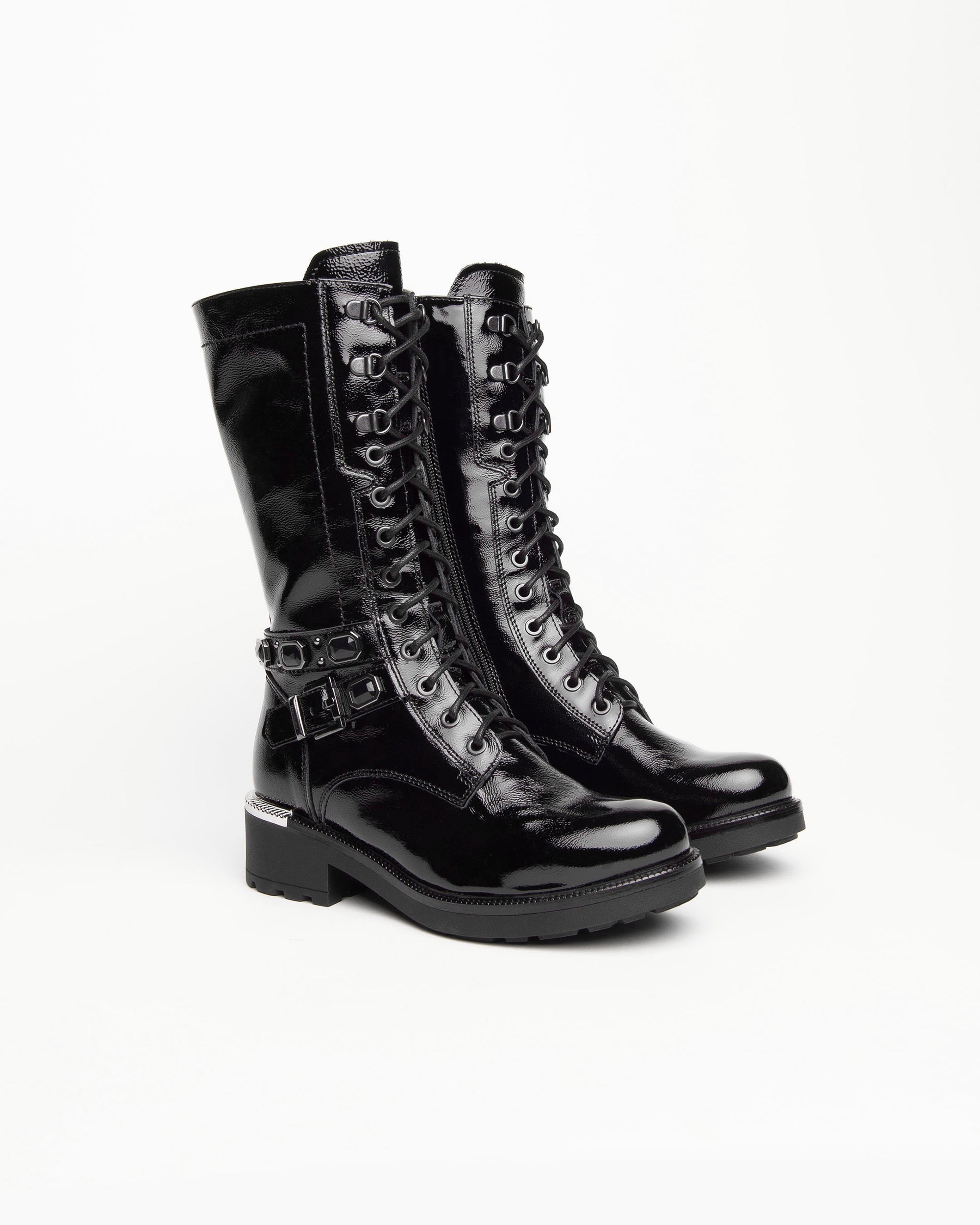 NeroGiardini Bottes Femme Vernis Détails Métal