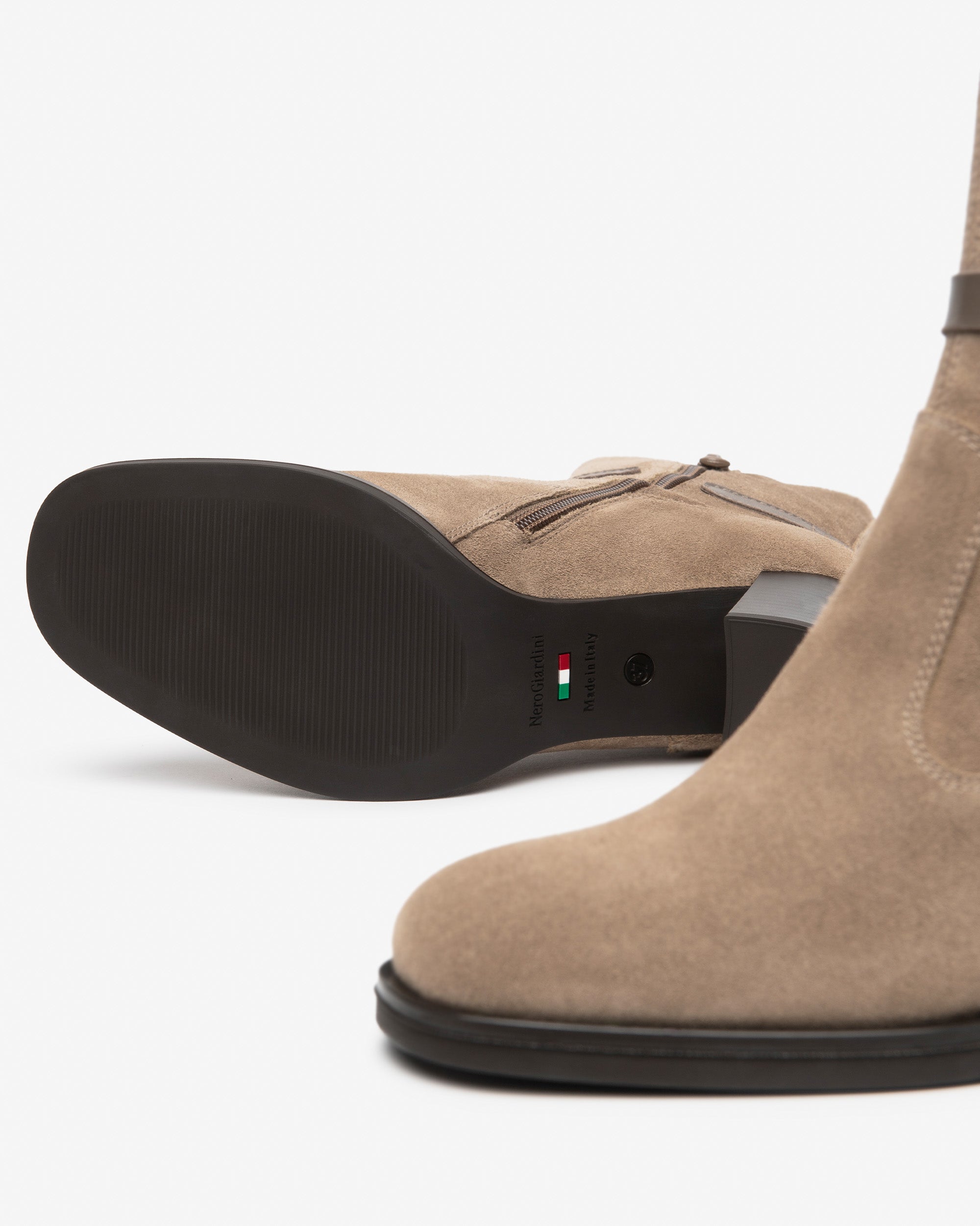 NeroGiardini Bottines Femme Velours Cuir Talon 75 mm