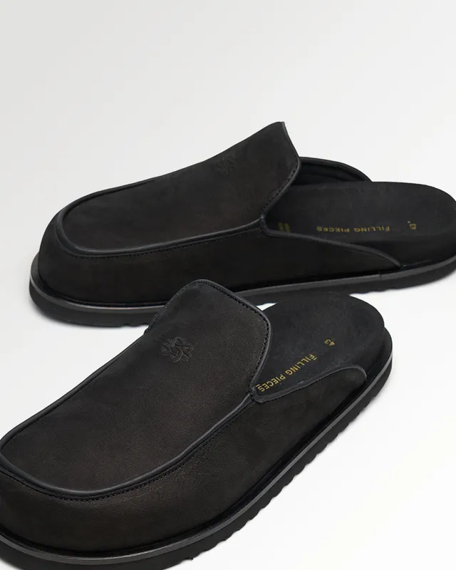 Filling Pieces Clog Grain Black sabot cuir noir