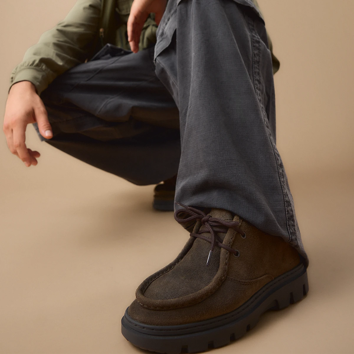 Satorisan Unalome Wallaby mocassins Beluga 43 cuir