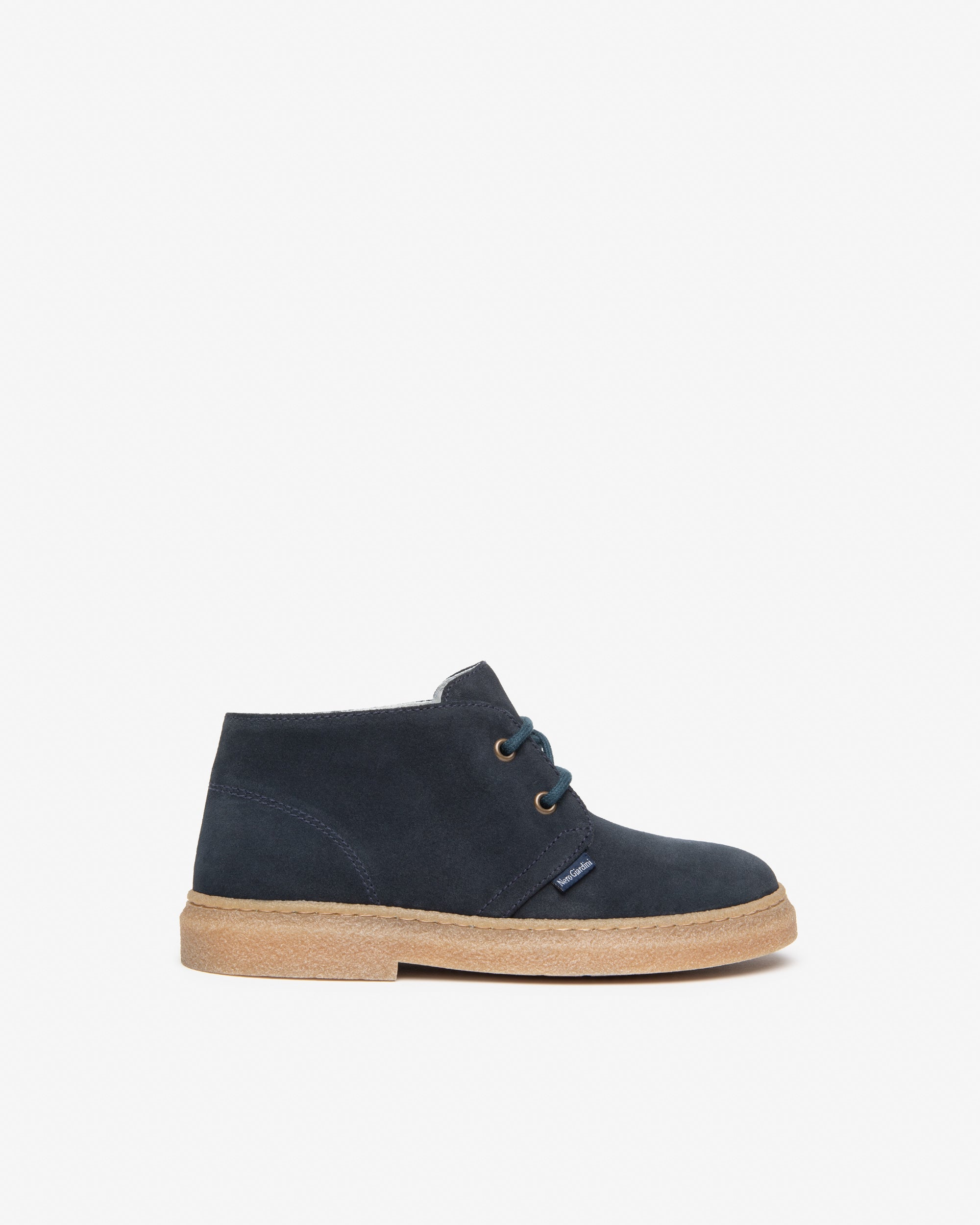 NeroGiardini Bottes Garçon Cuir Velours Desert Lacets