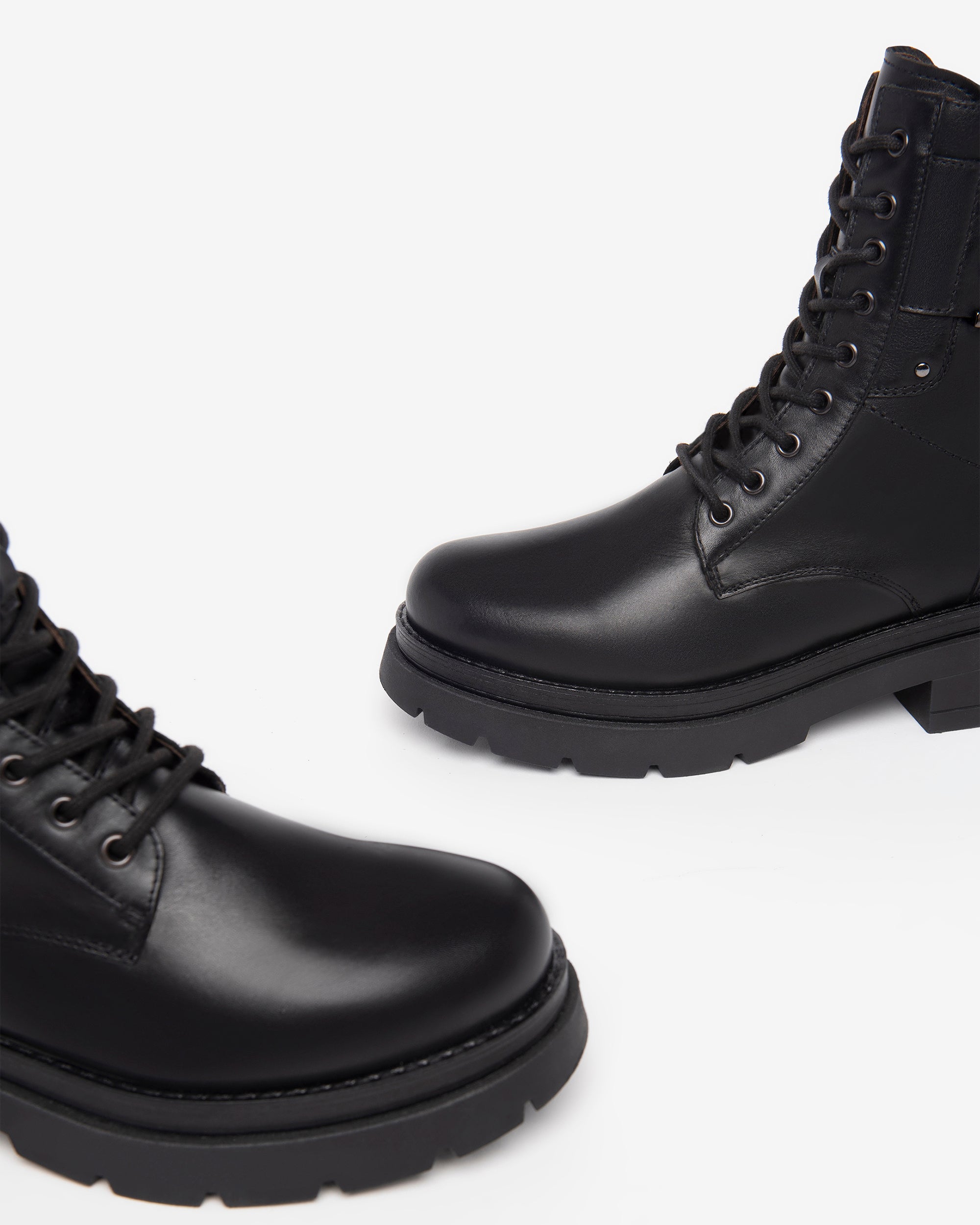 NeroGiardini Bottines Femme Cuir Combat Boots Hiver