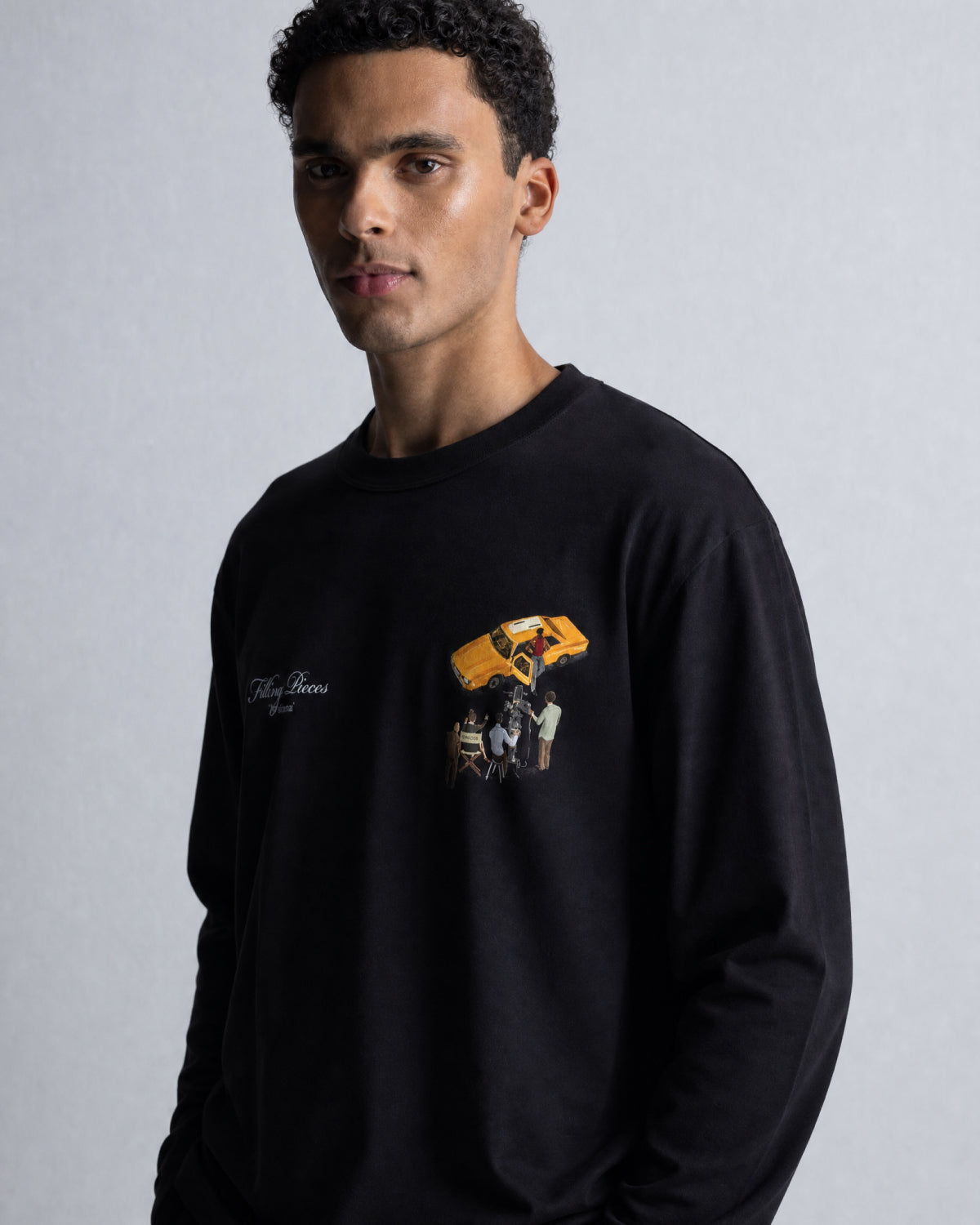 Filling Pieces Film Set t-shirt manches longues noir coton bio