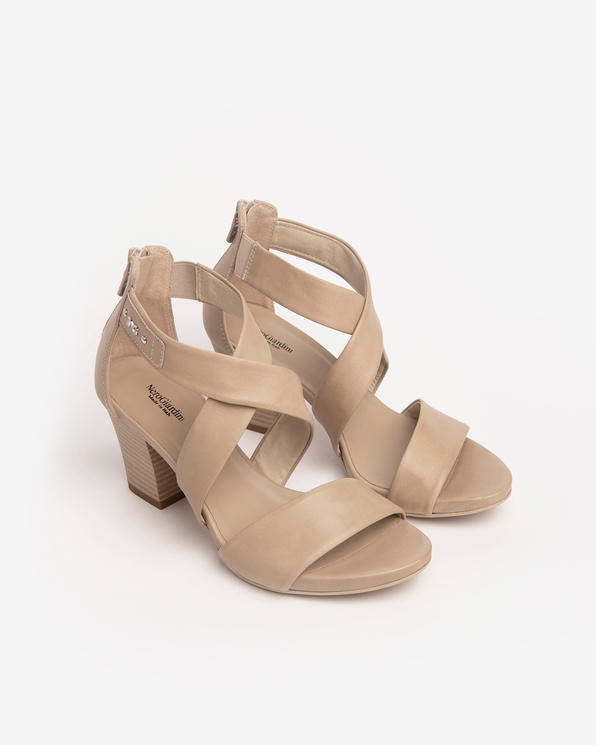 NeroGiardini Sandales Femme Cuir Talon 7,5 cm Zip