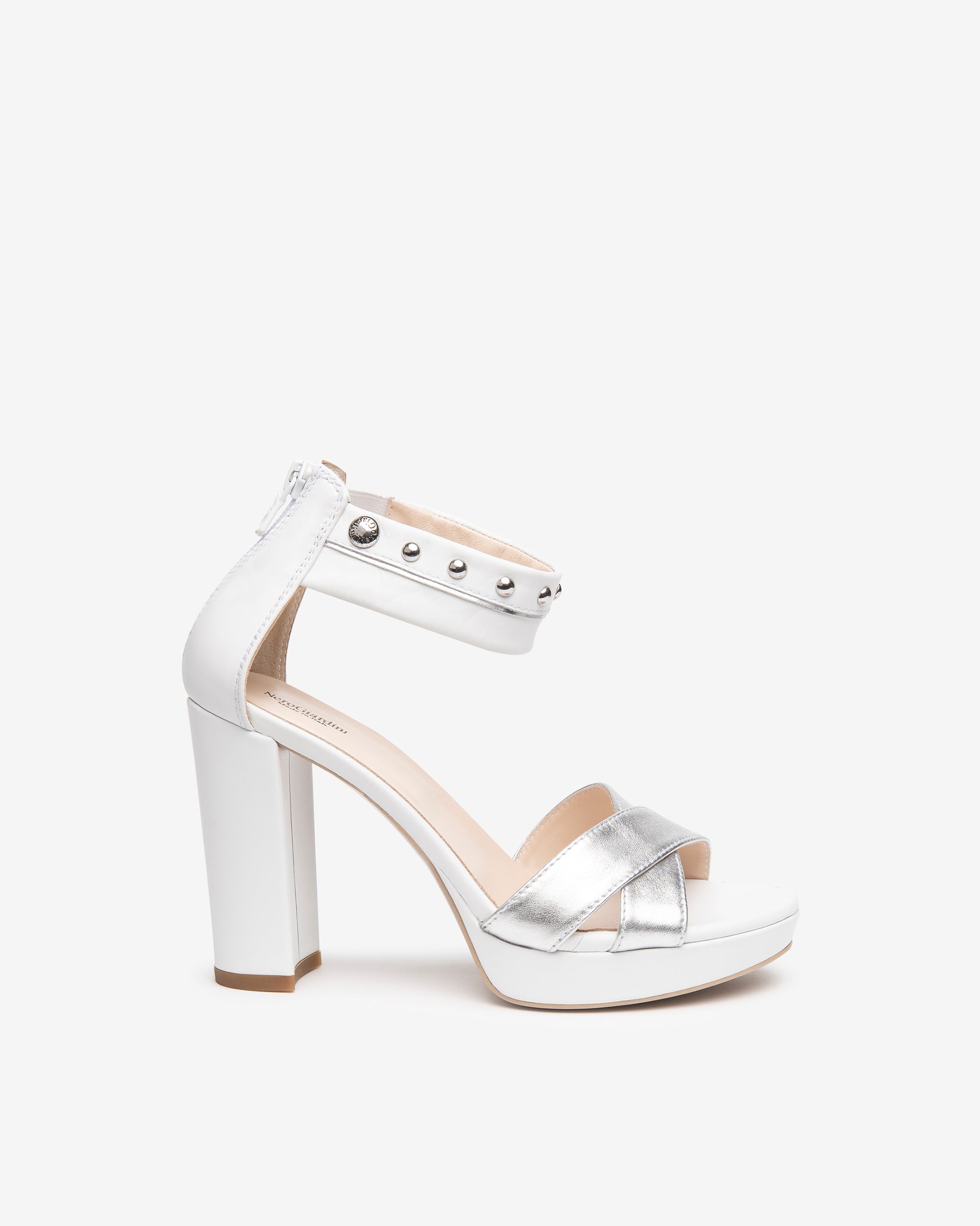 NeroGiardini Sandales Femme en Cuir Talon 10,5 cm Clous