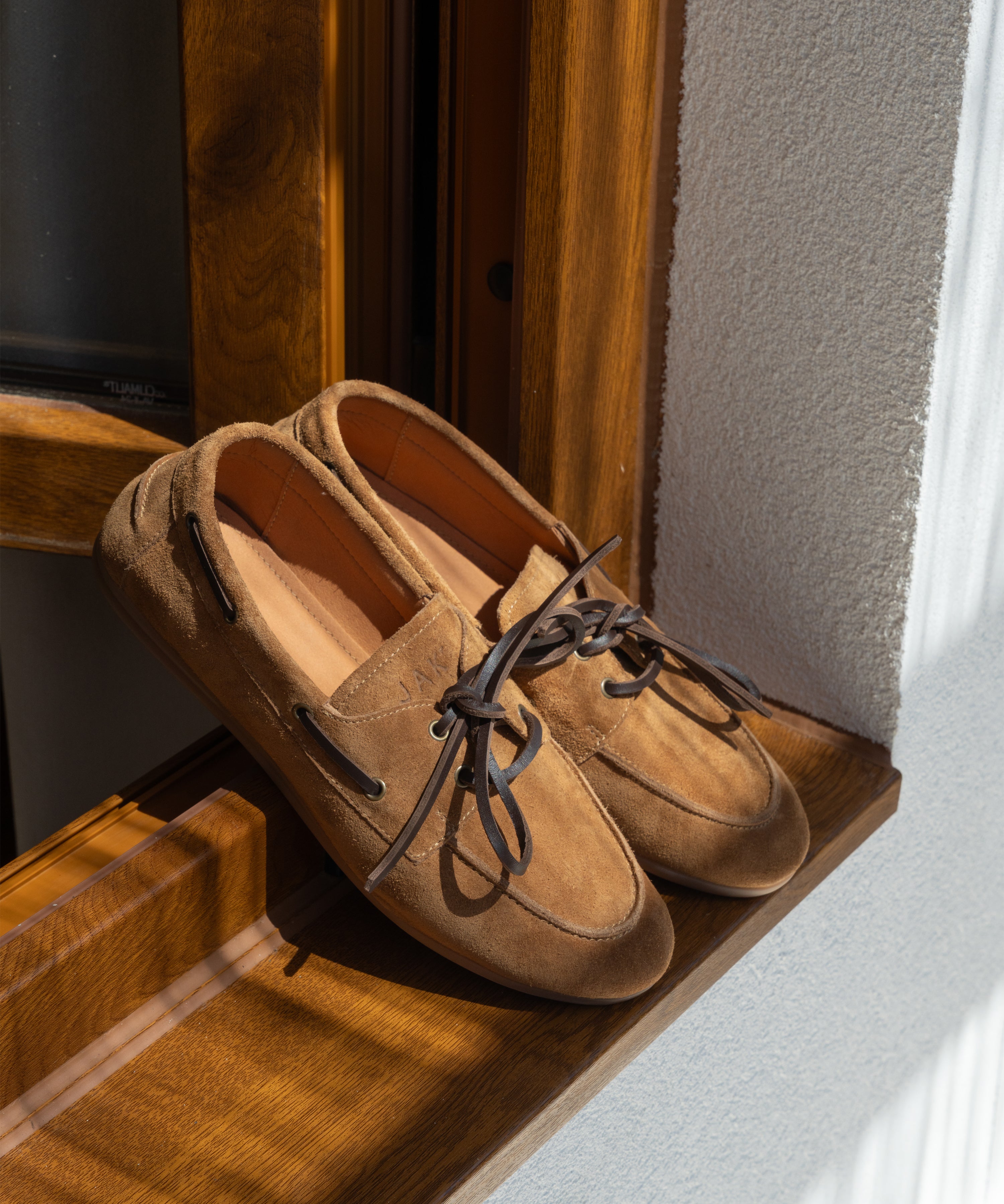 JAK Vela Camel chaussure bateau femme suède camel