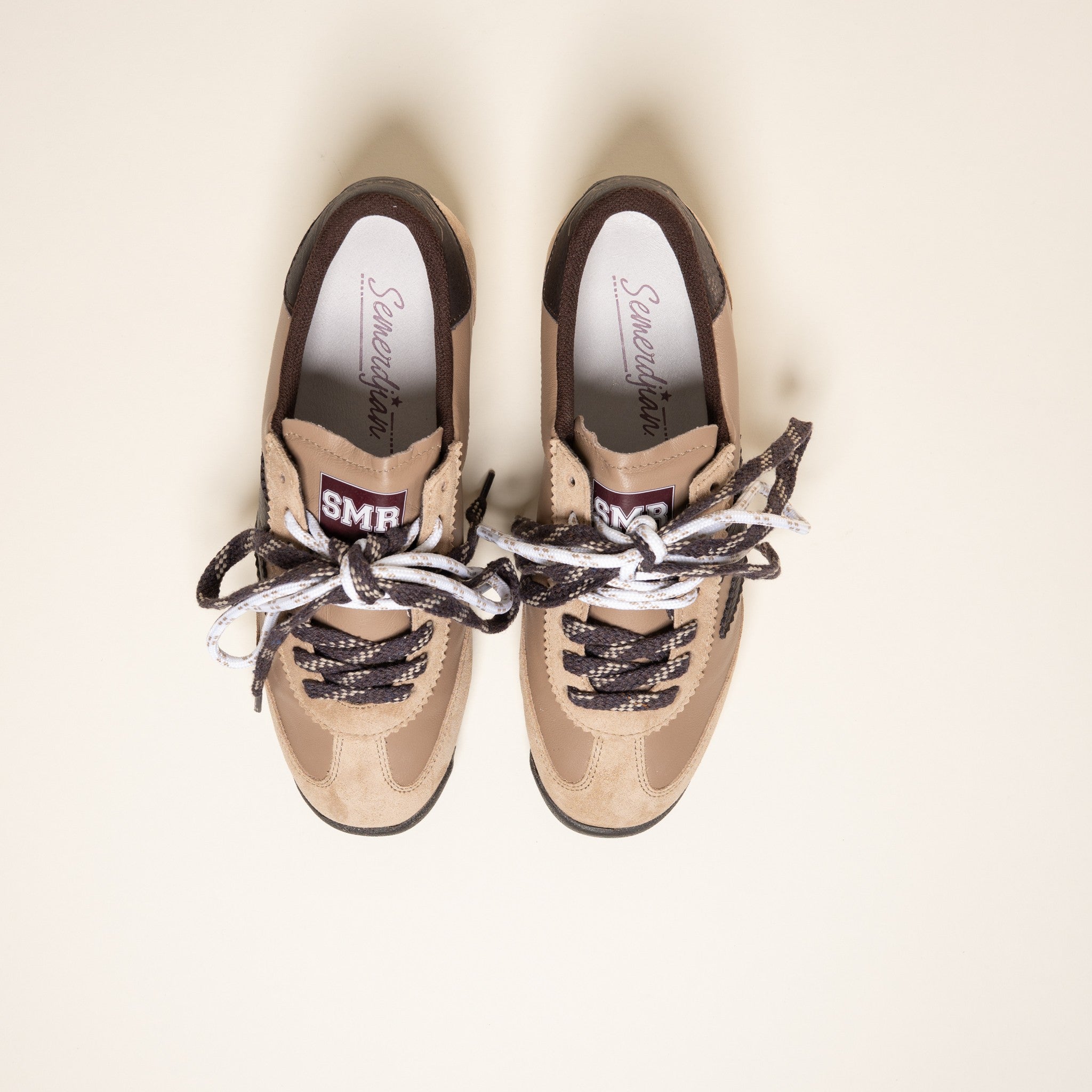 SMR Baskets Joyce E324 cuir beige marron
