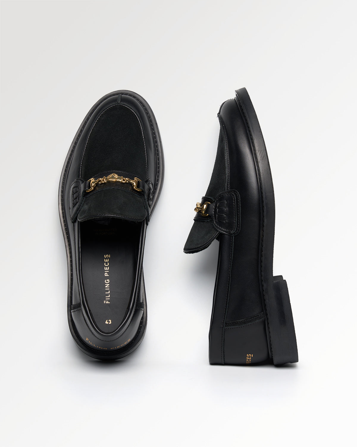 Filling Pieces Loafer Hazy Mocassins Noir Cuir 42
