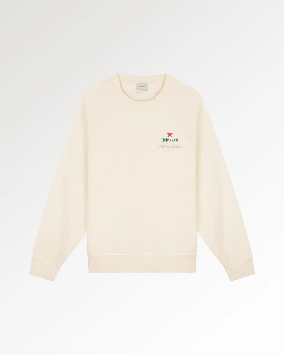 Filling Pieces Sweatshirt Heineken sweat blanc cassé coton bio