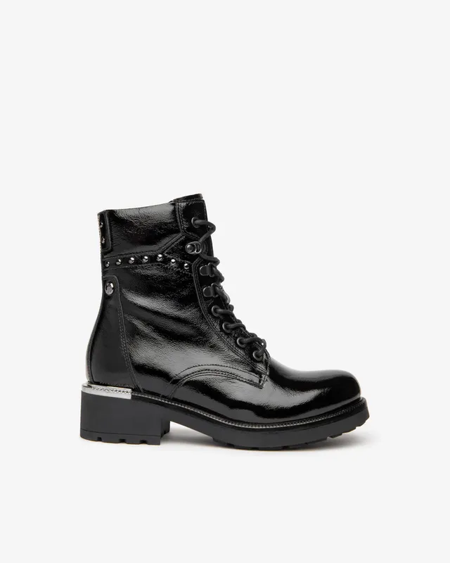 NeroGiardini Bottines Femme Vernis Lacets Zip Talon 4 cm