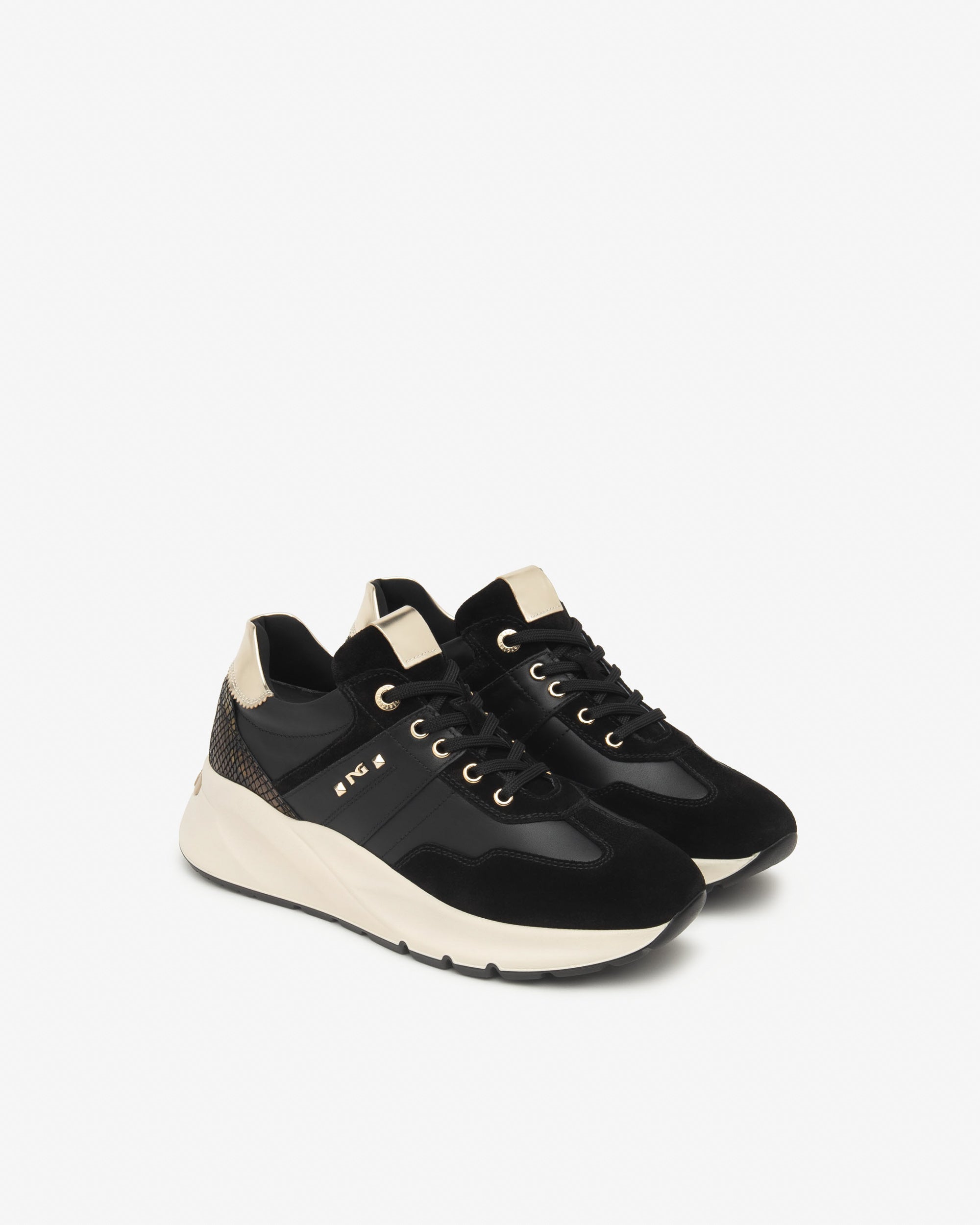 NeroGiardini Sneakers Femme Velours Cuir Technique Memory