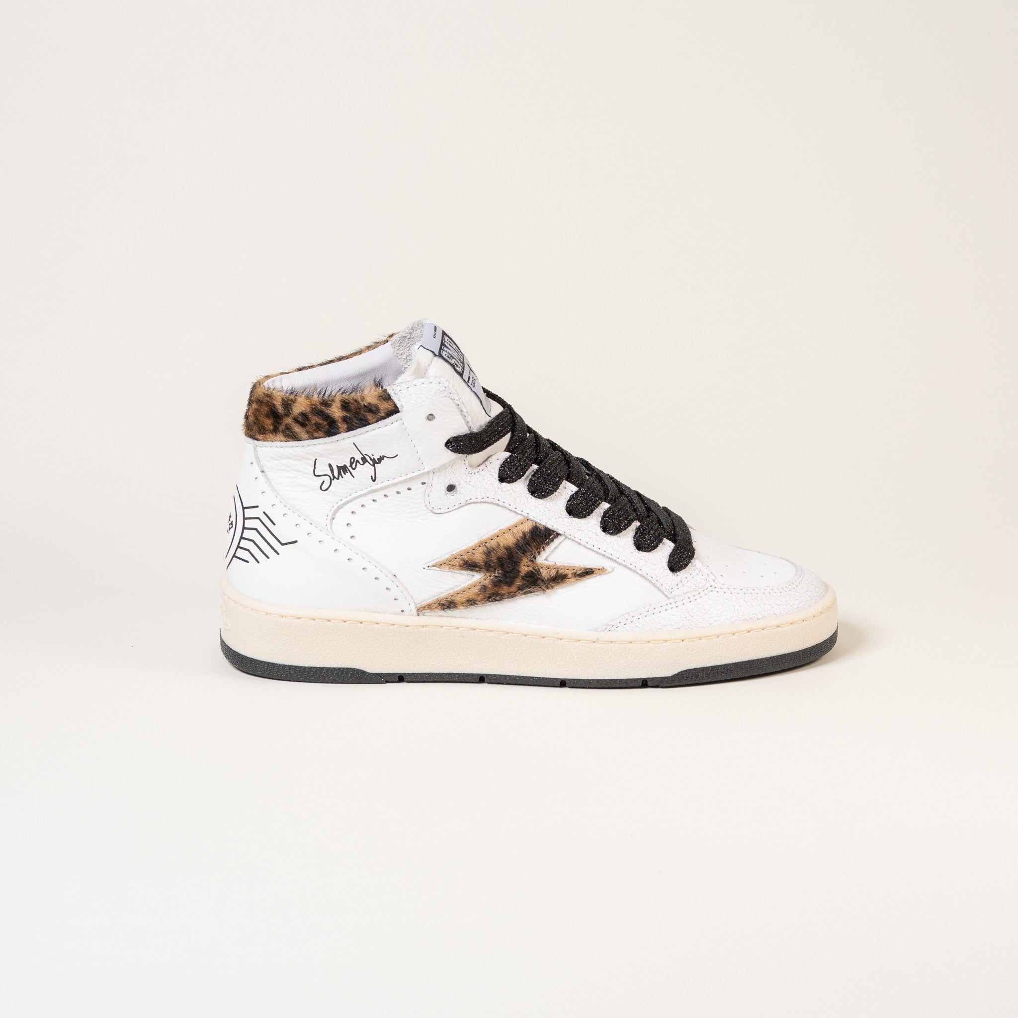 Semerdjian Braga E131 baskets blanc léopard cuir