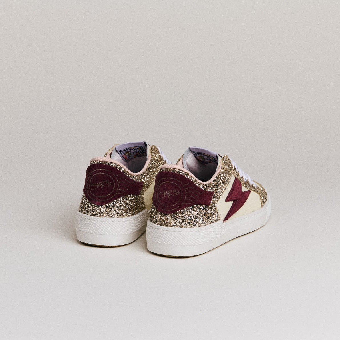 SMR Semerdjian Noubar D604 baskets bordeaux rose cuir