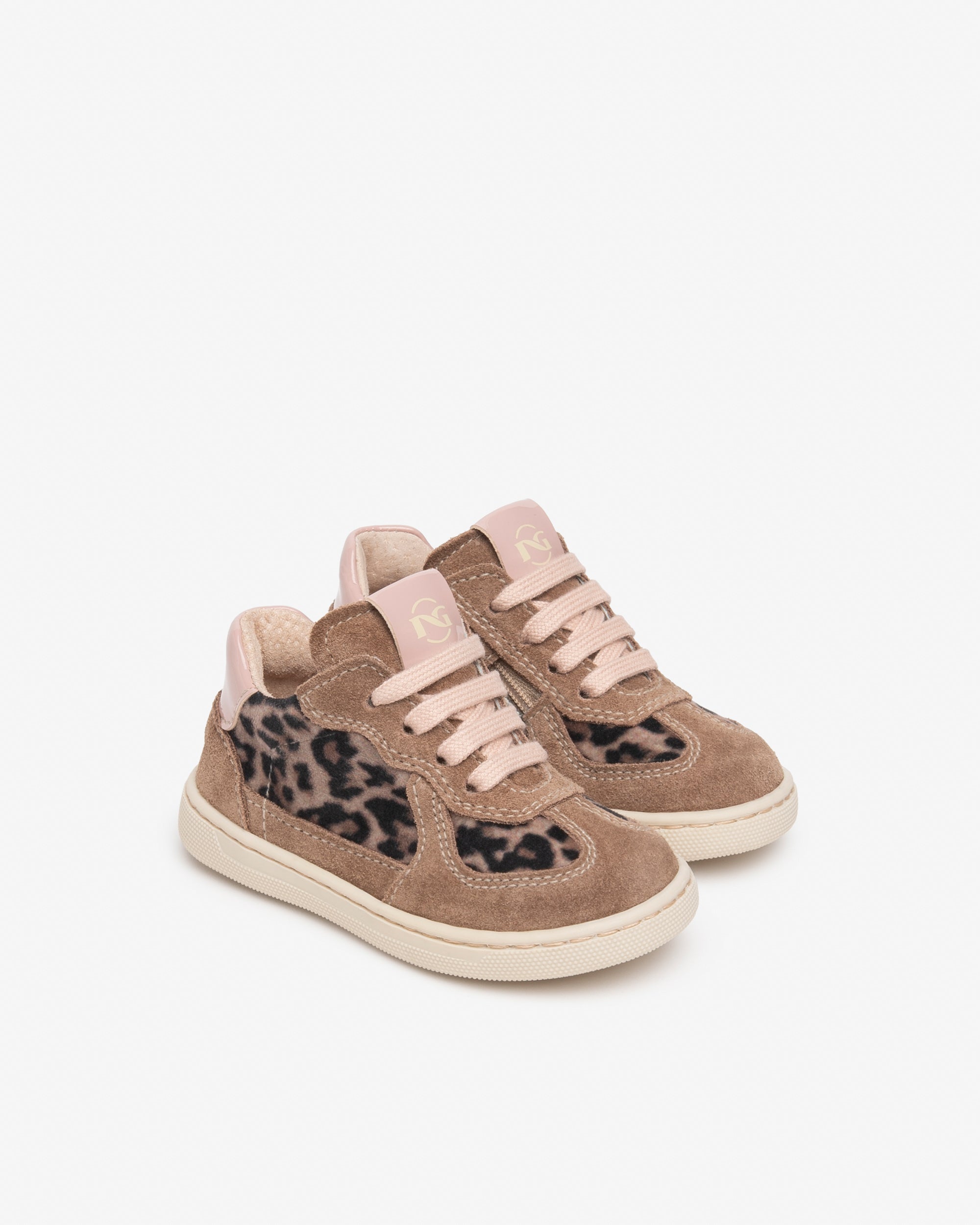 NeroGiardini Sneakers velours fille zip animalier