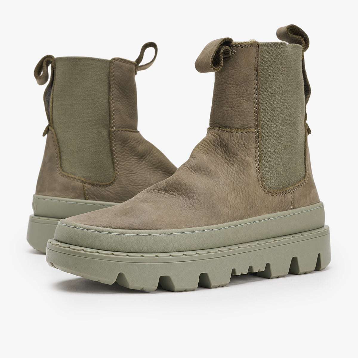 Satorisan Unalome Elastics Premium boots cuir femme Algue