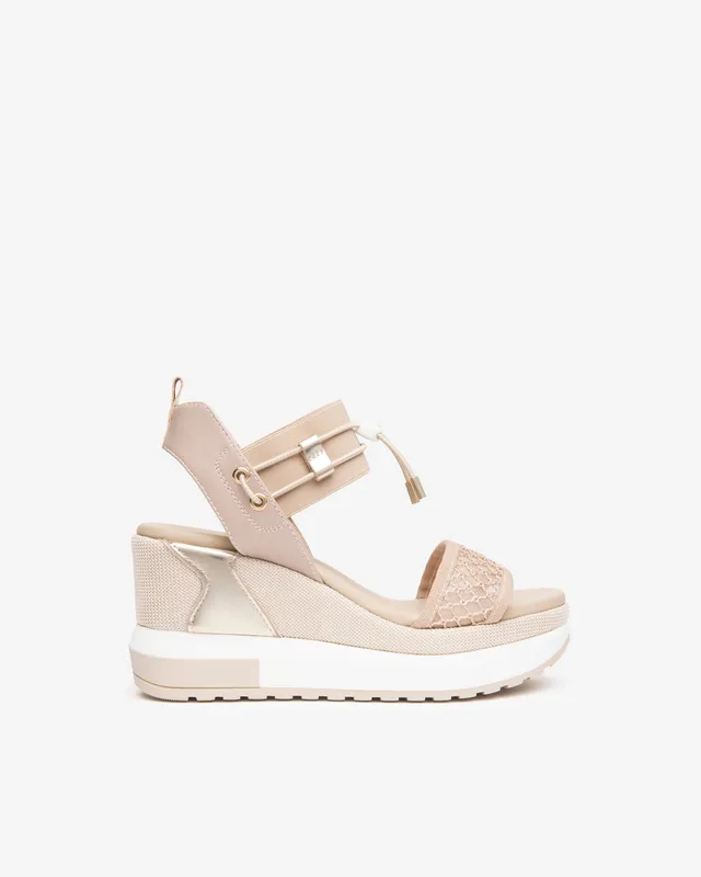 NeroGiardini Sandales Femme Cuir Toile Technique