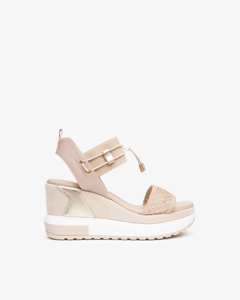 NeroGiardini Sandales Femme Cuir Toile Technique