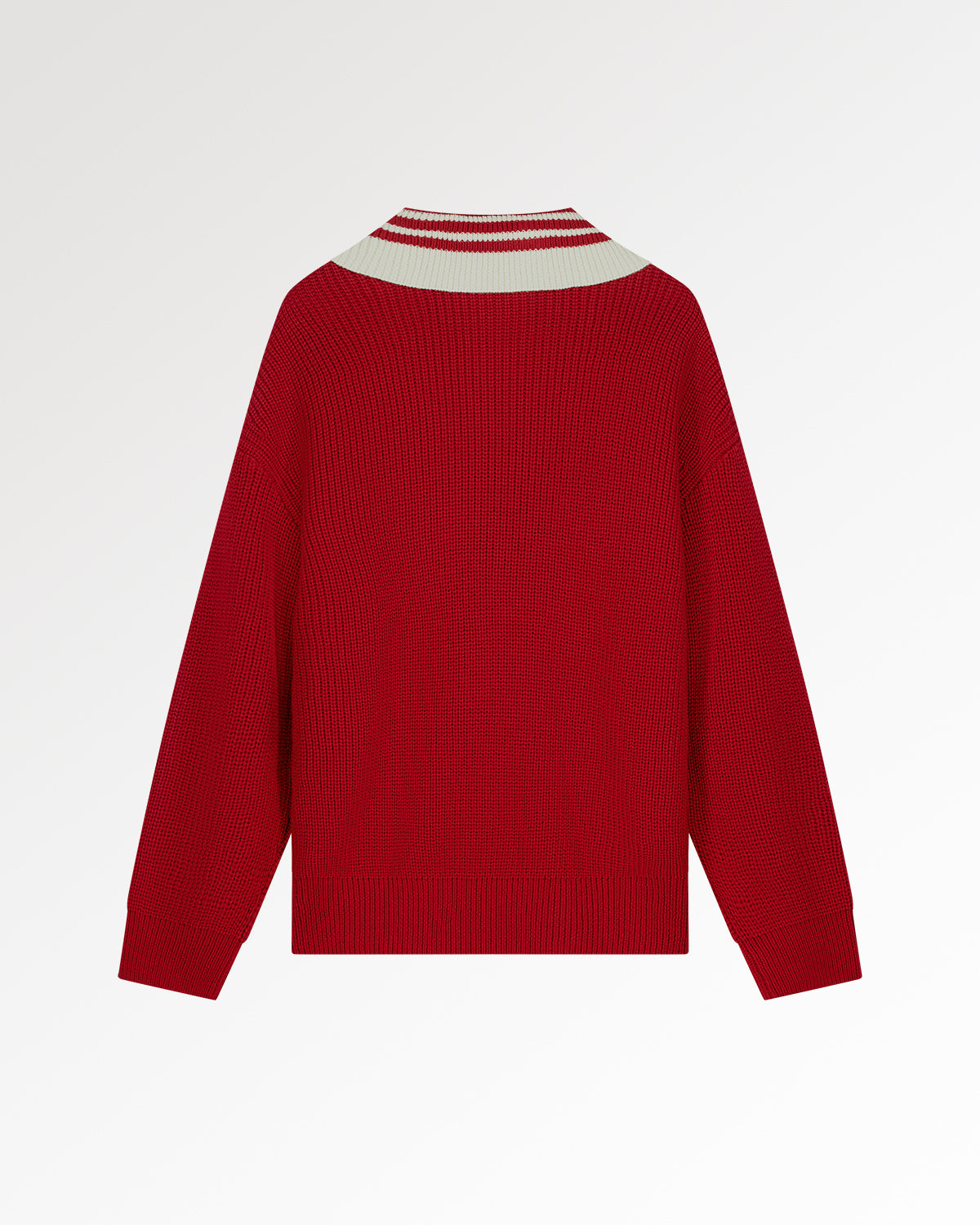 Filling Pieces Zip Knit Fisherman pull Scarlet Red zip