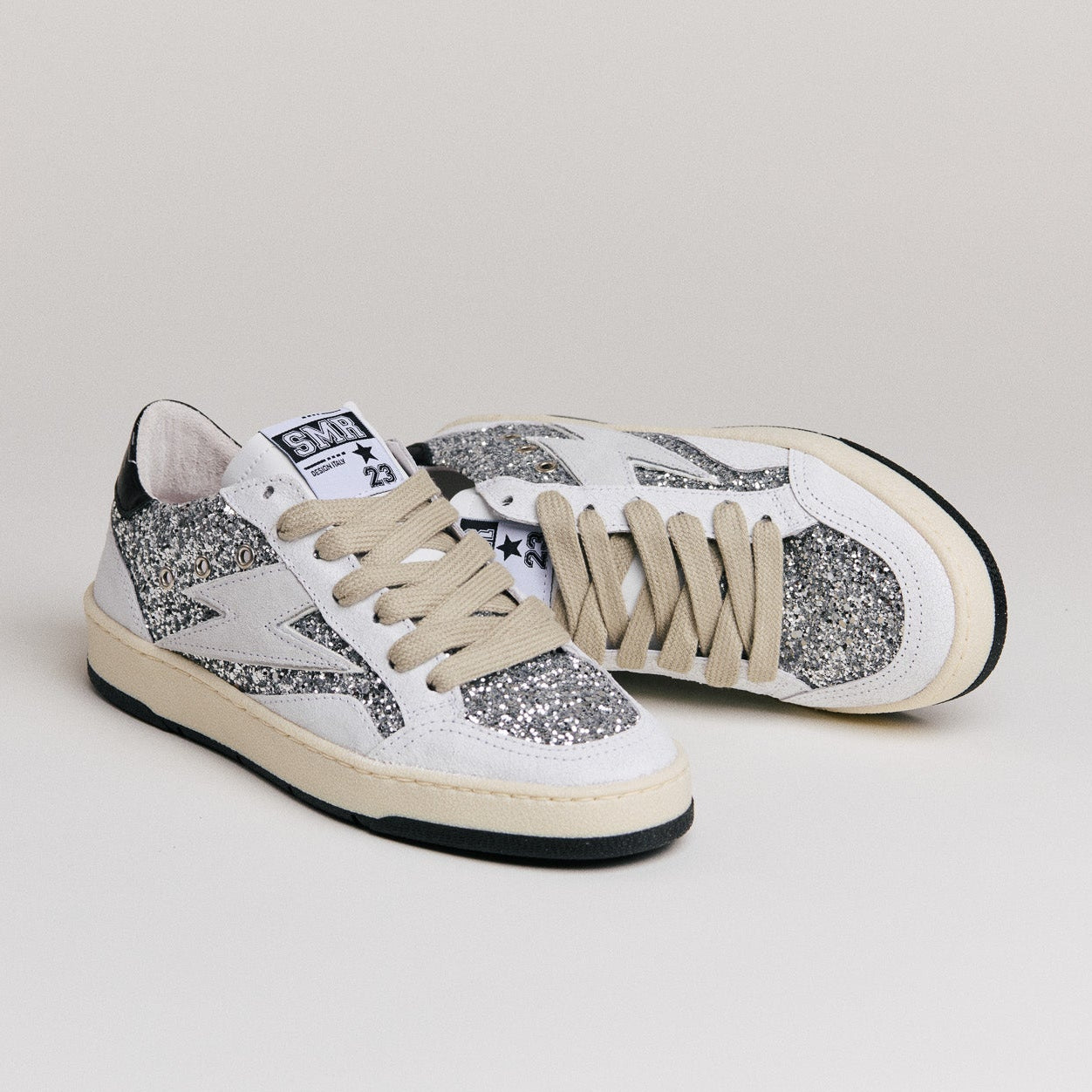 SMR Semerdjian Dany C317 Sneakers Glitter Argent Vintage