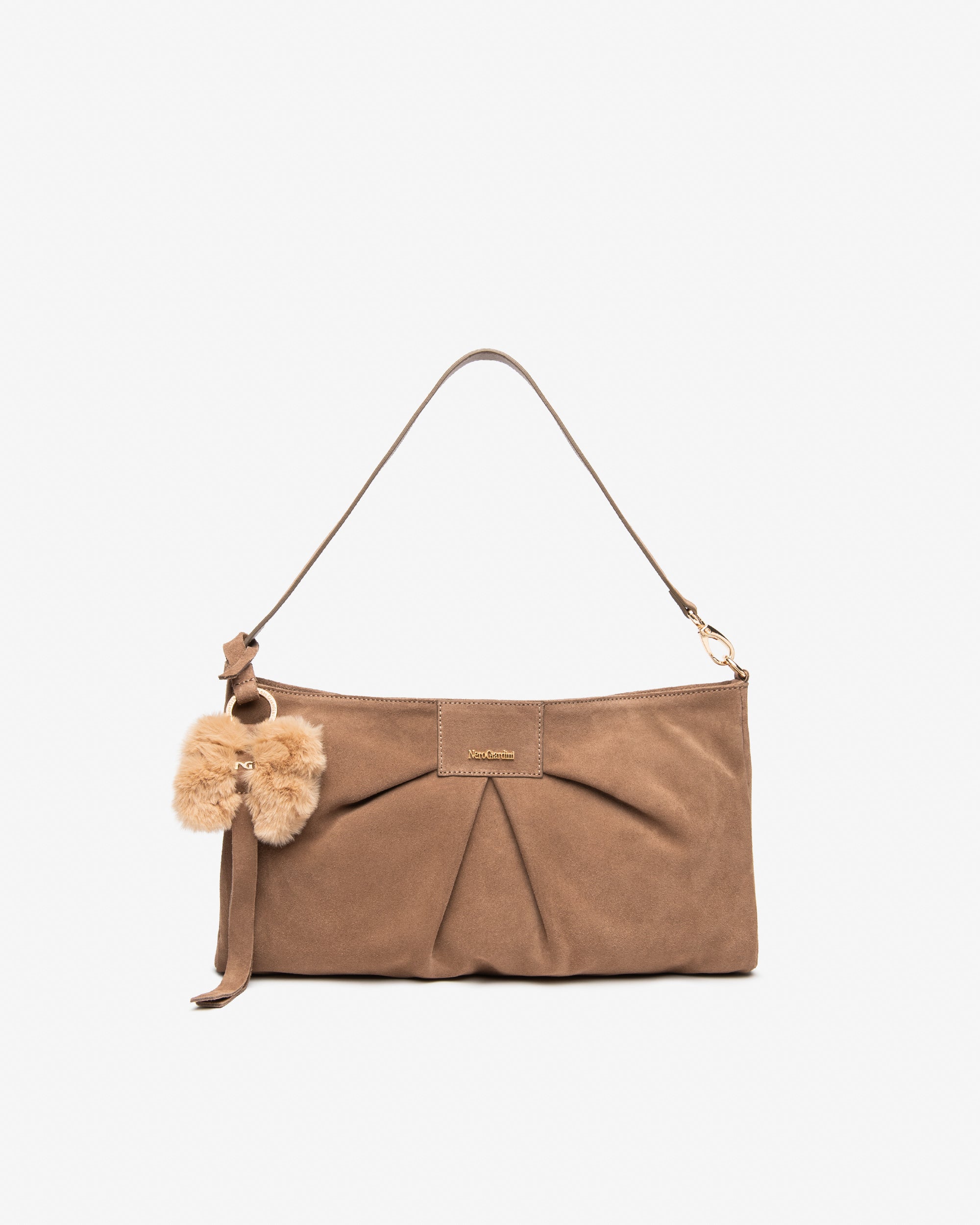 Nerogiardini Sacs Épaule Sac Daim PZ Drapé Doré