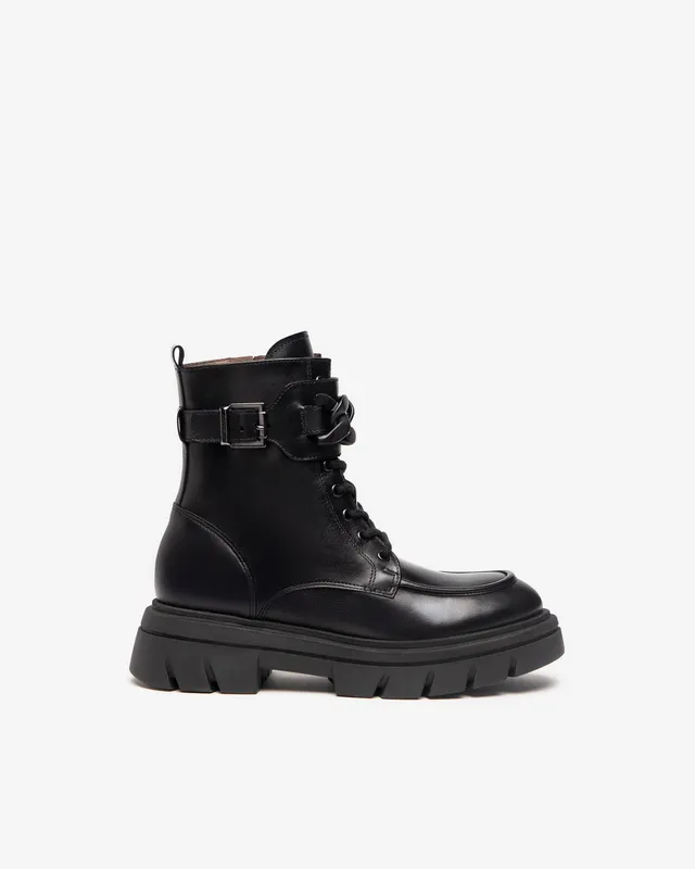 NeroGiardini Bottines combat boots femme cuir DryGo