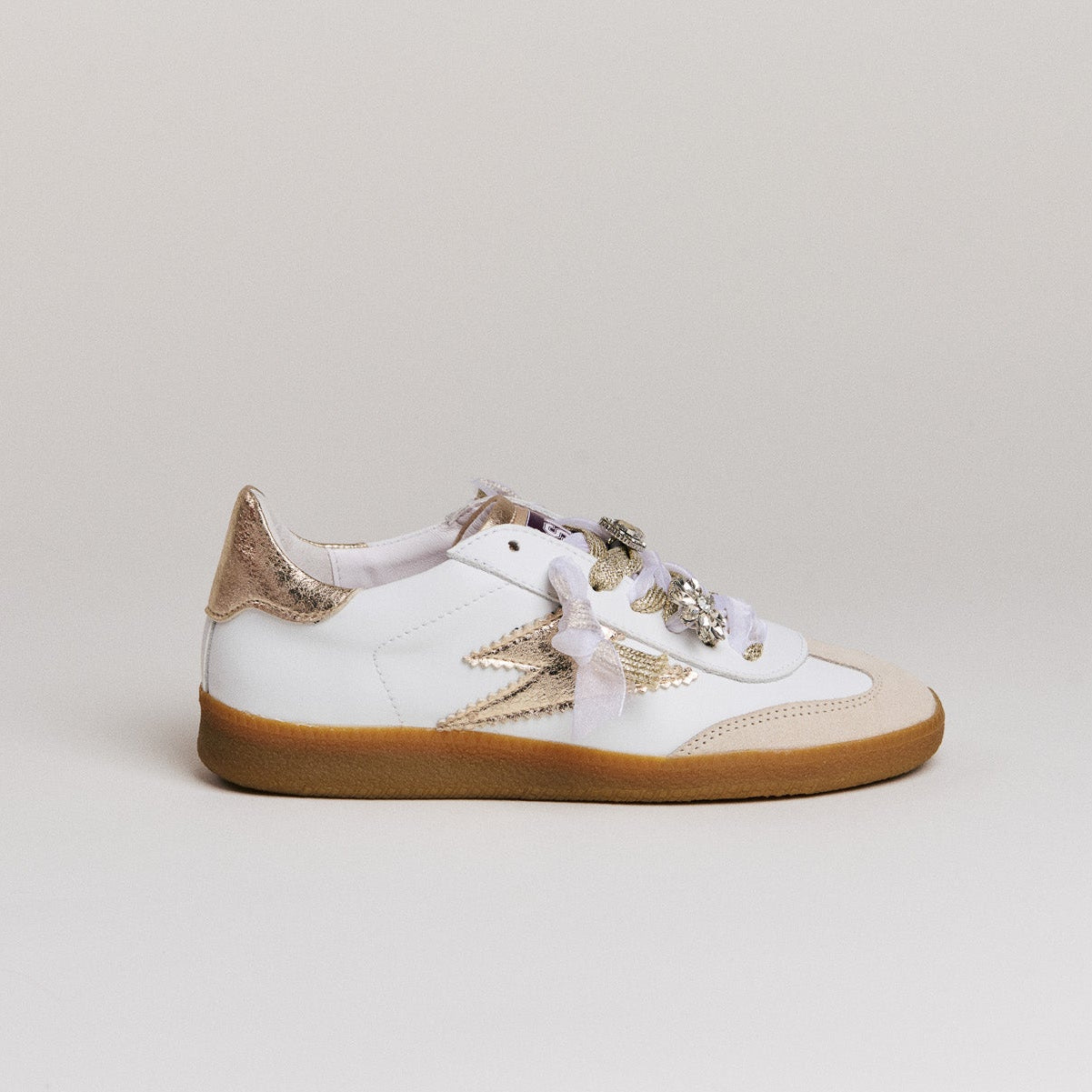 SMR Semerdjian Emily D623 Sneakers Cuir Blanc Or
