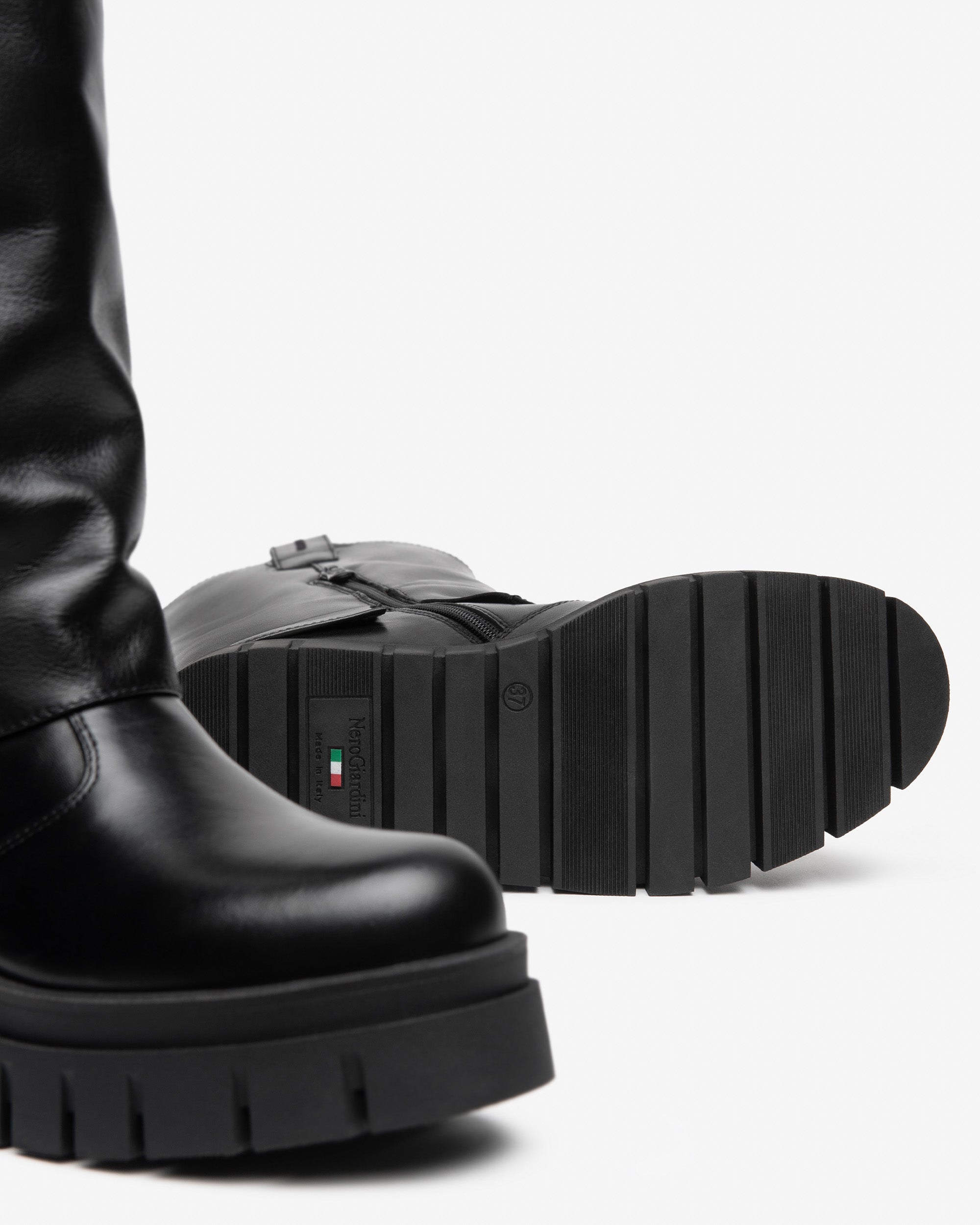 NeroGiardini Bottes Femme Cuir Plateforme 55mm