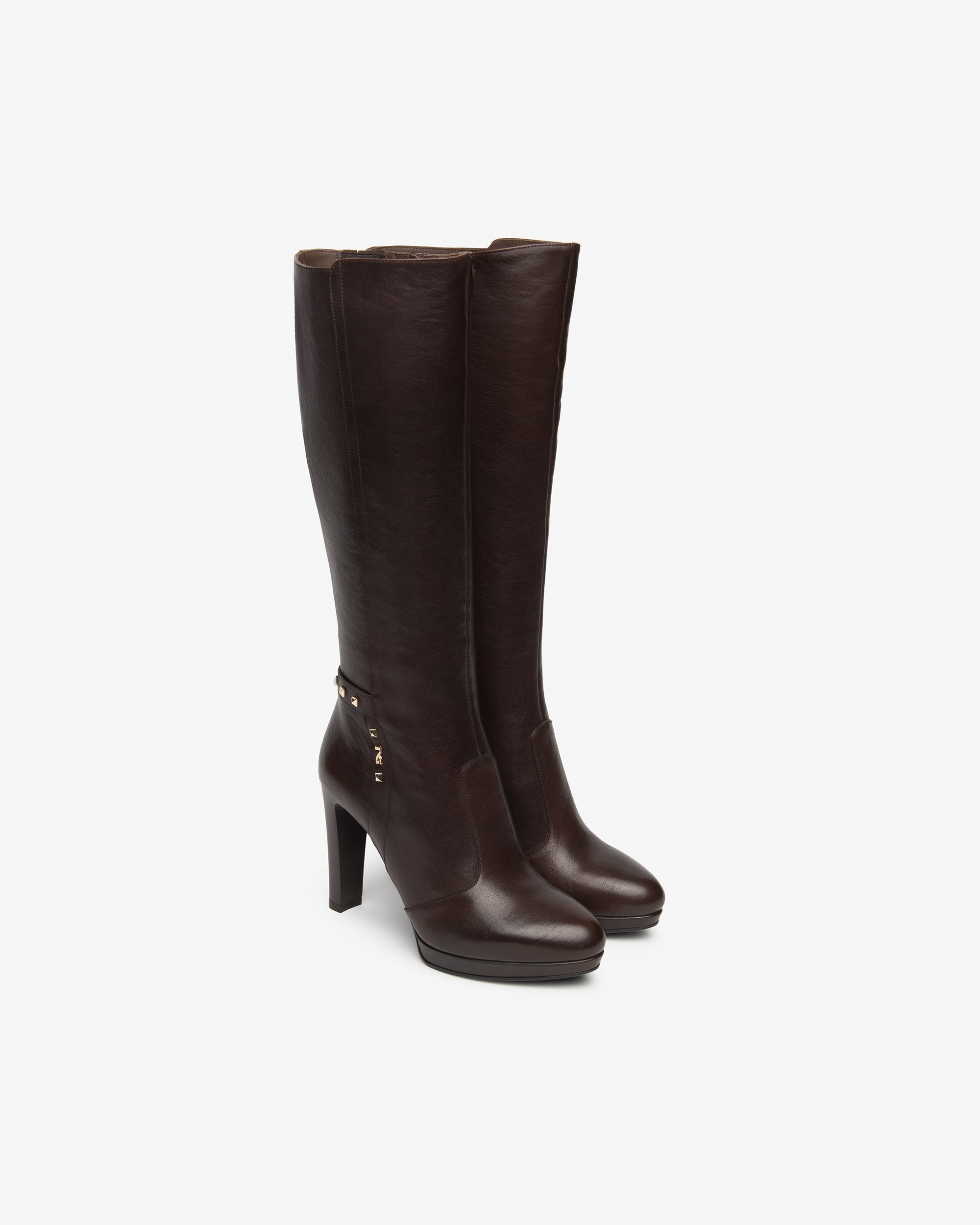 NeroGiardini Bottes Femme Cuir Talon Bloc 100mm