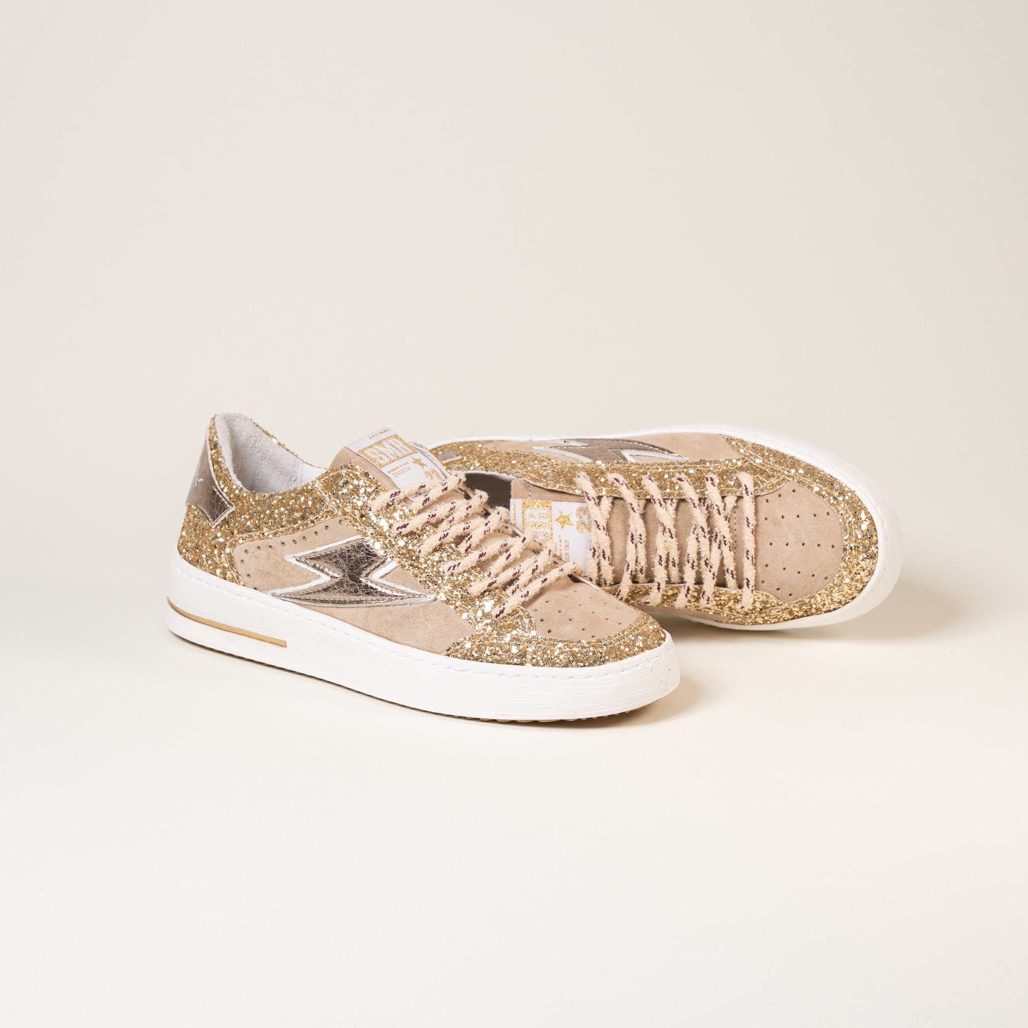 SMR Semerdjian Noubar E474 Sneakers Beige Or Glitter